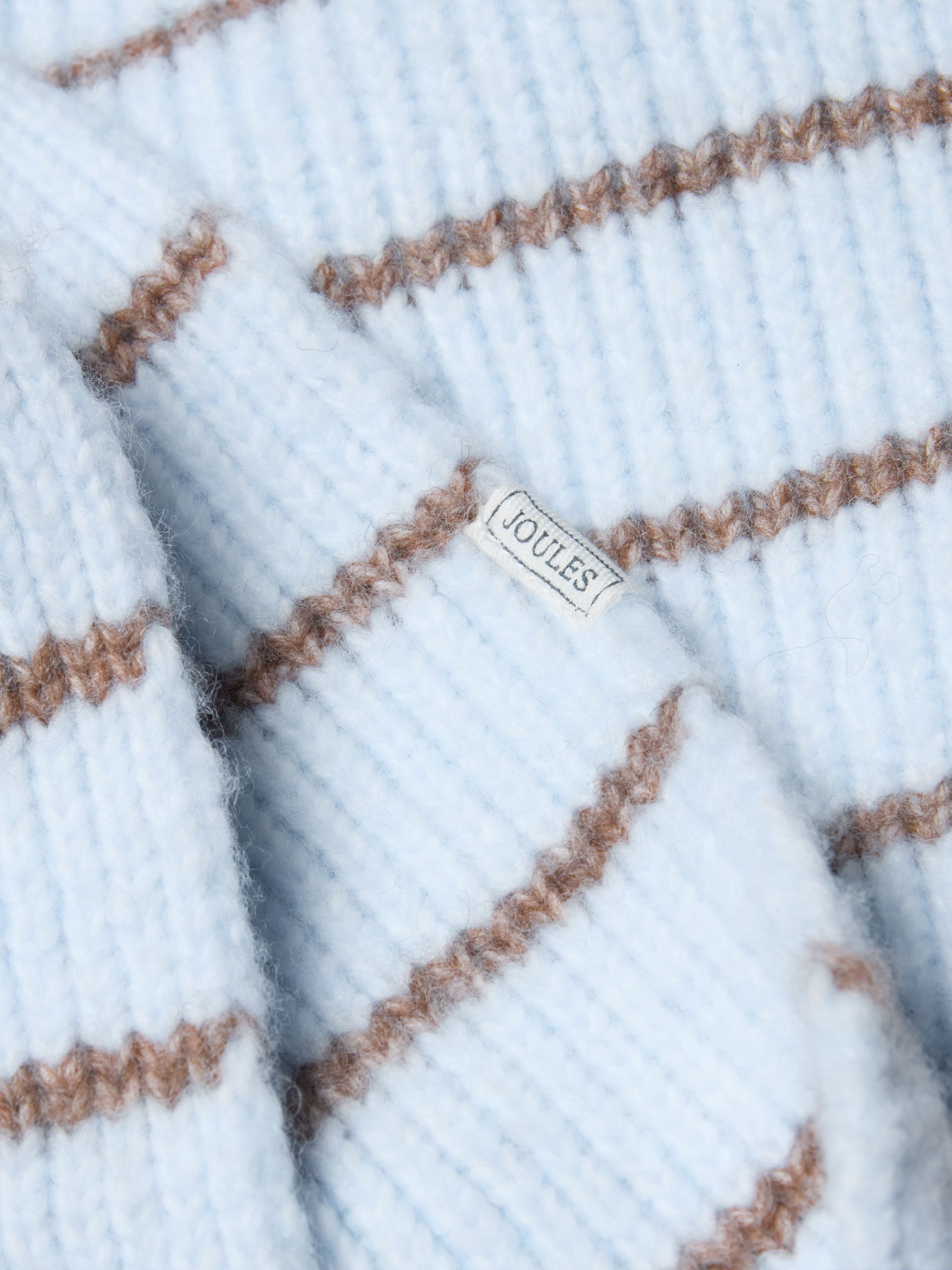 Knitted Blue Stripe Hooded Scarf - Image 6 of 6