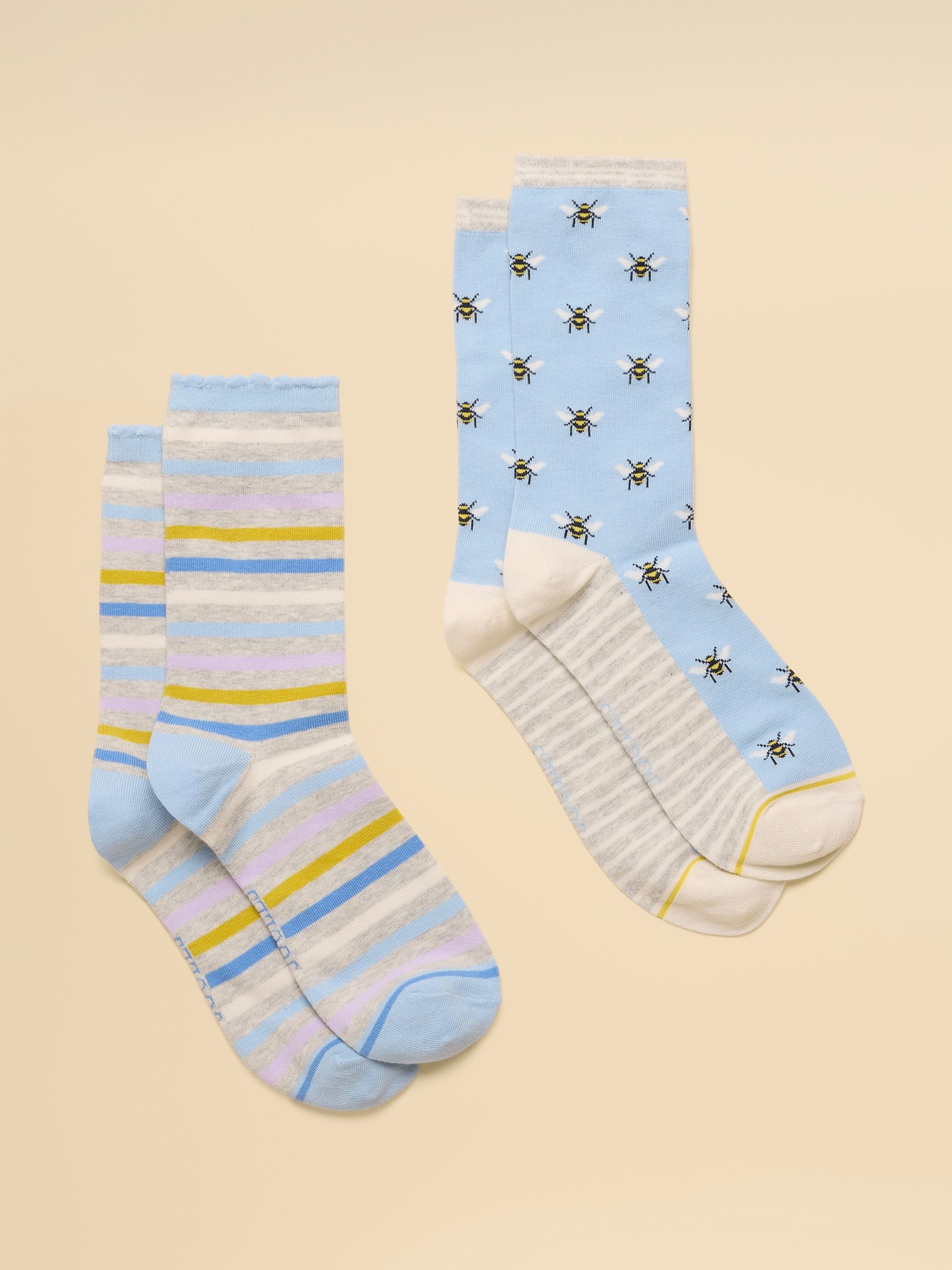 Women's Everyday Blue Bee Cotton Blend Socks 2 Pack (size 4-8) - Image 1 of 3 Women's Everyday Blue Bee Cotton Blend Socks 2 Pack (size 4-8) - Image 1 of 3