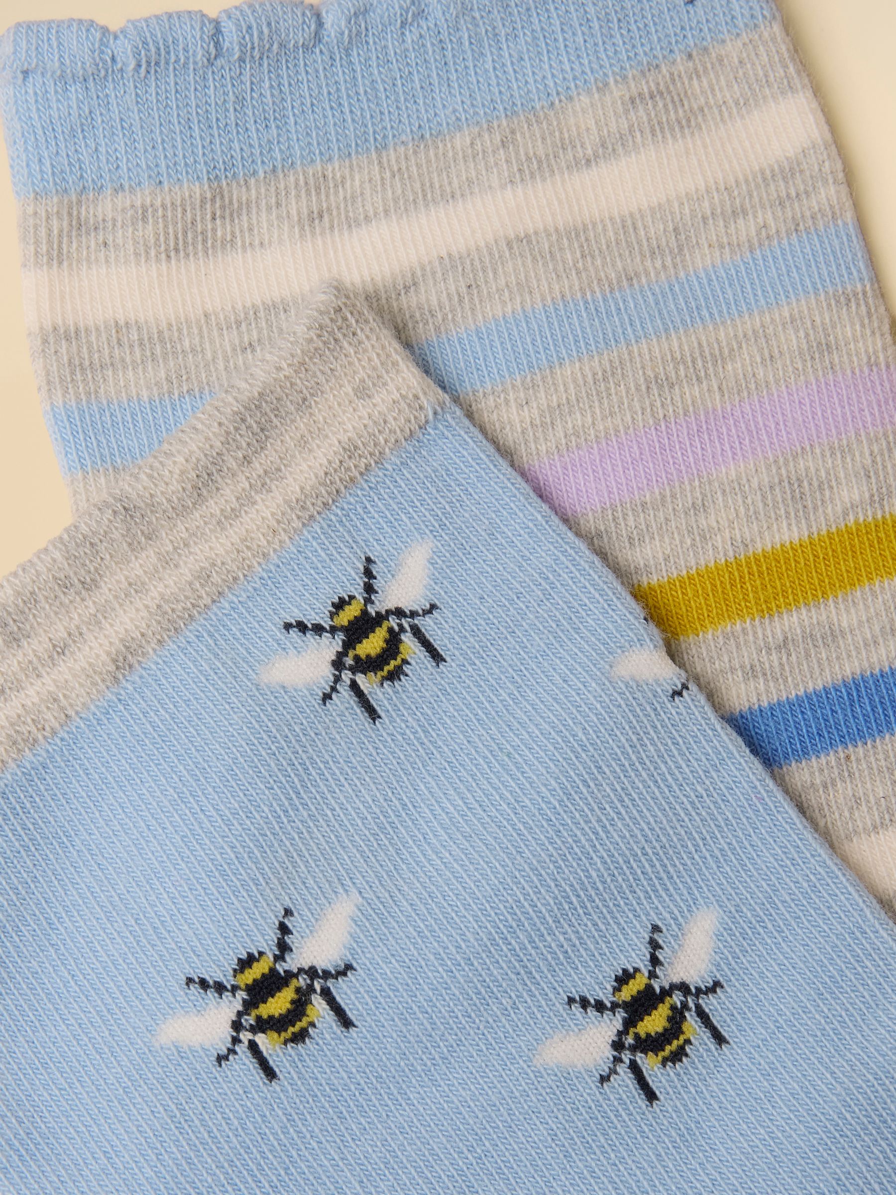 Women's Everyday Blue Bee Cotton Blend Socks 2 Pack (size 4-8) - Image 2 of 3 Women's Everyday Blue Bee Cotton Blend Socks 2 Pack (size 4-8) - Image 2 of 3