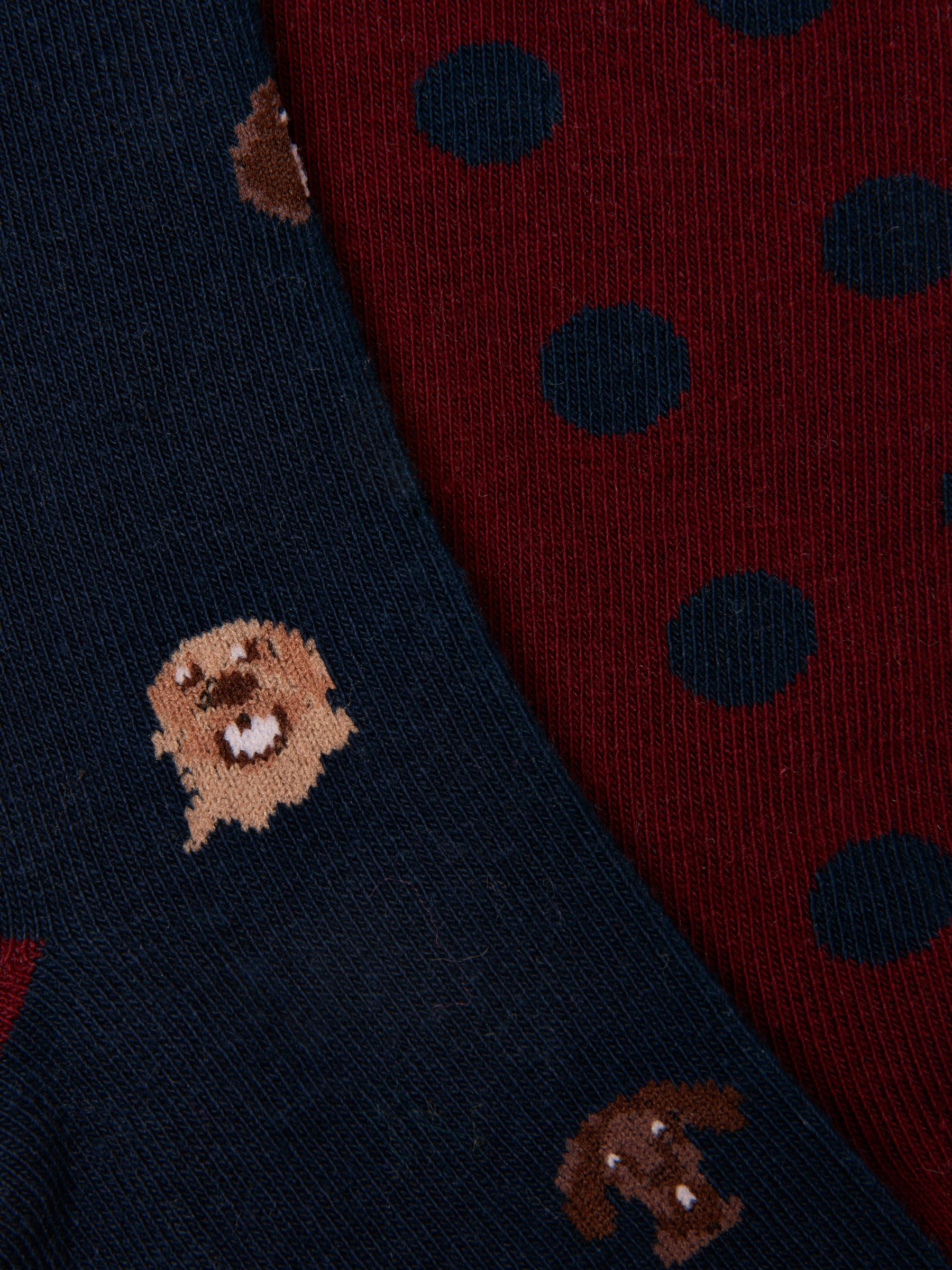 Women's Everyday Navy Mini Dog Cotton Blend Socks 2 Pack (size 4-8) - Image 3 of 3