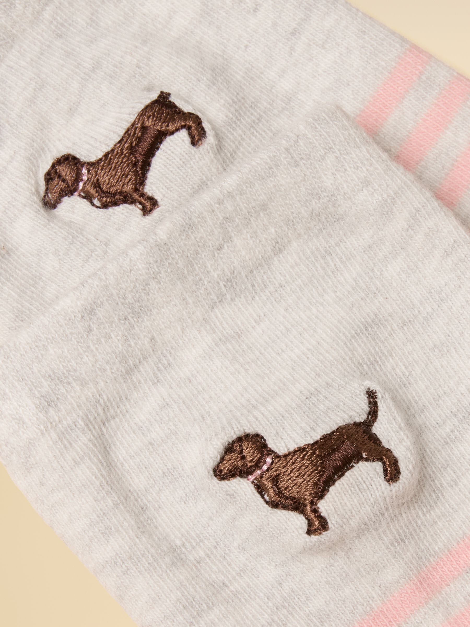 Women's Everyday Pink & Grey Dog Cotton Blend Socks 2 Pack (size 4-8) - Image 3 of 3