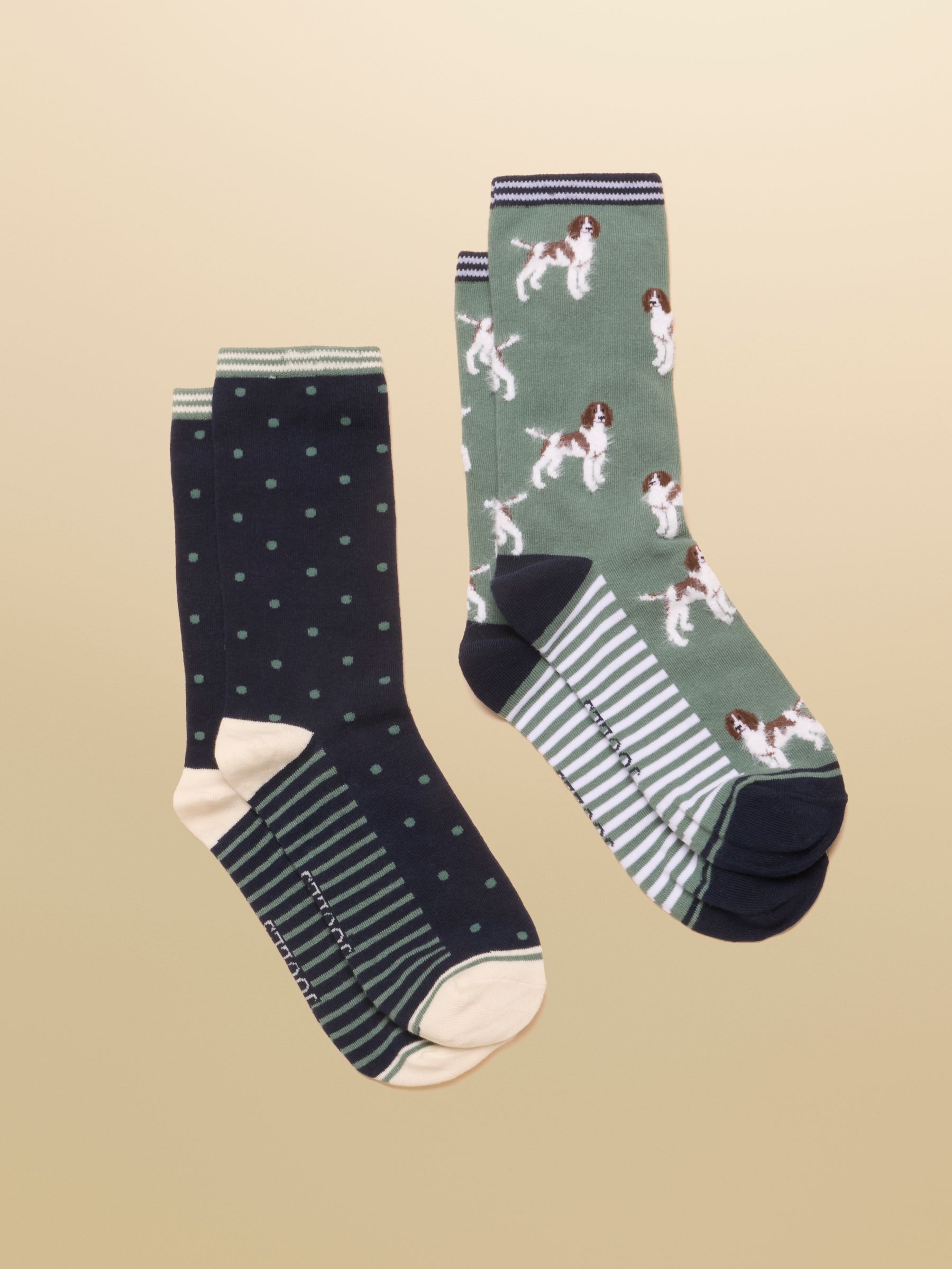 Women's Everyday Green Dog Cotton Blend Socks 2 Pack (size 4-8) - Image 1 of 3