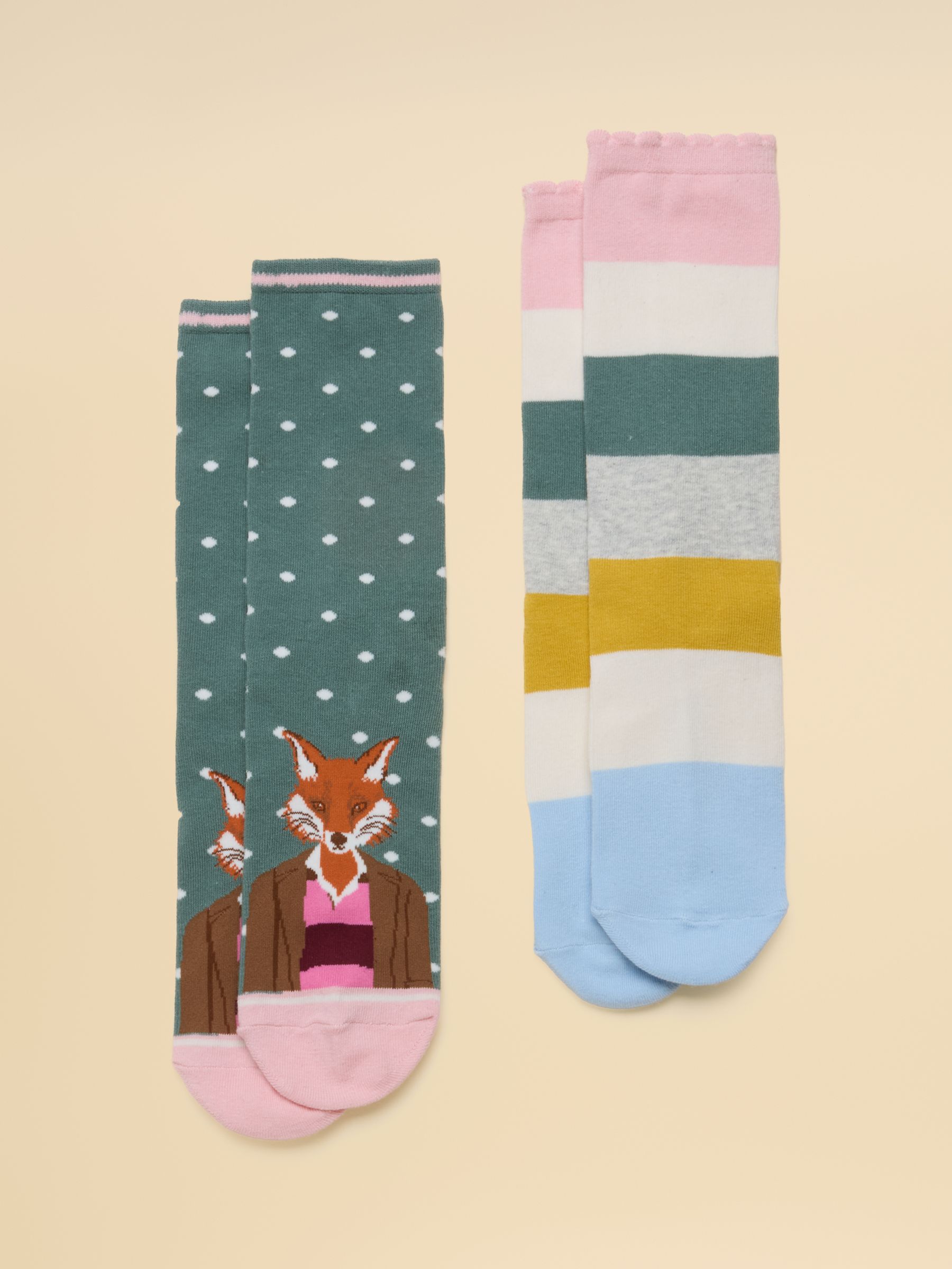 Women's Everyday Green Jonty Cotton Blend Socks 2 Pack (size 4-8) - Image 1 of 2