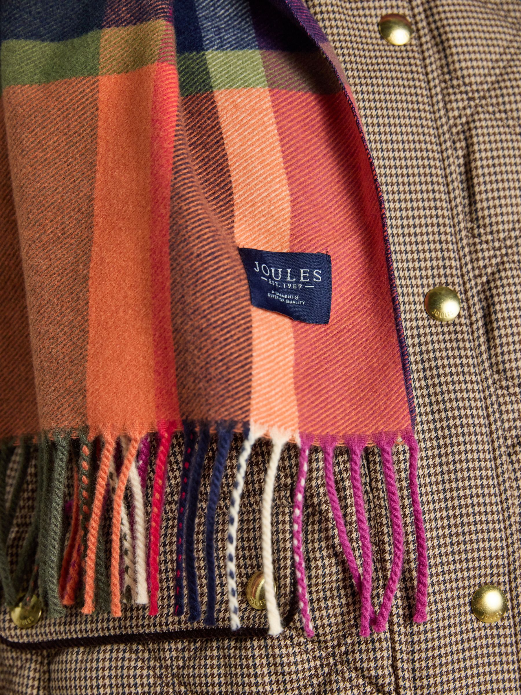 Langtree Khaki & Orange Check Scarf - Image 4 of 9