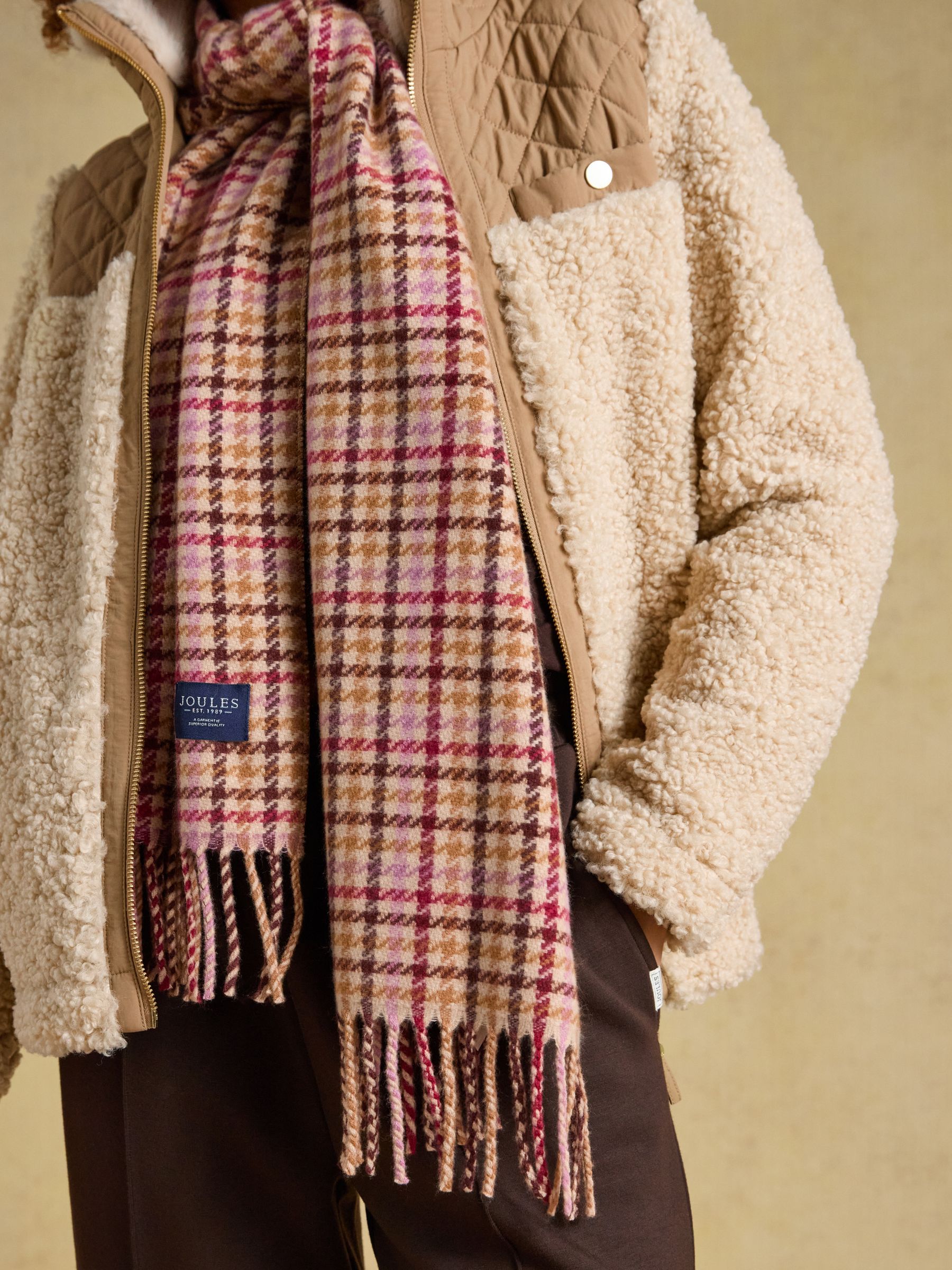 Langtree Berry Houndstooth Scarf - Image 5 of 6