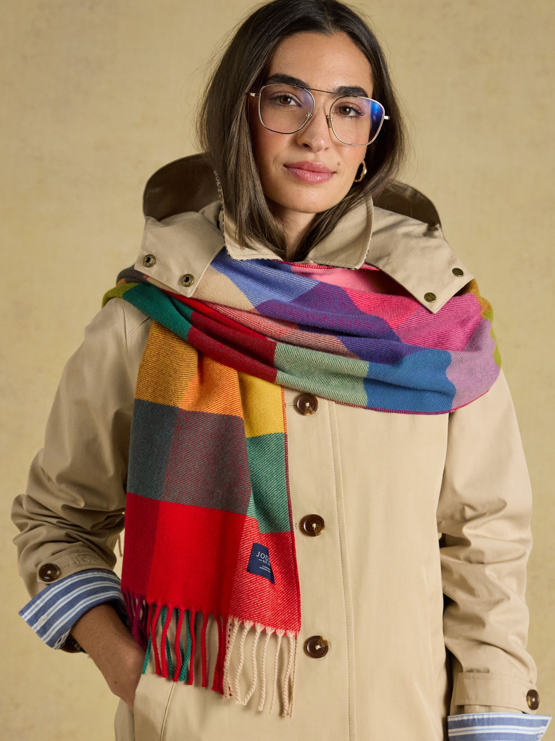 Langtree Bright Gingham Scarf - Image 2 of 8 Langtree Bright Gingham Scarf - Image 2 of 8