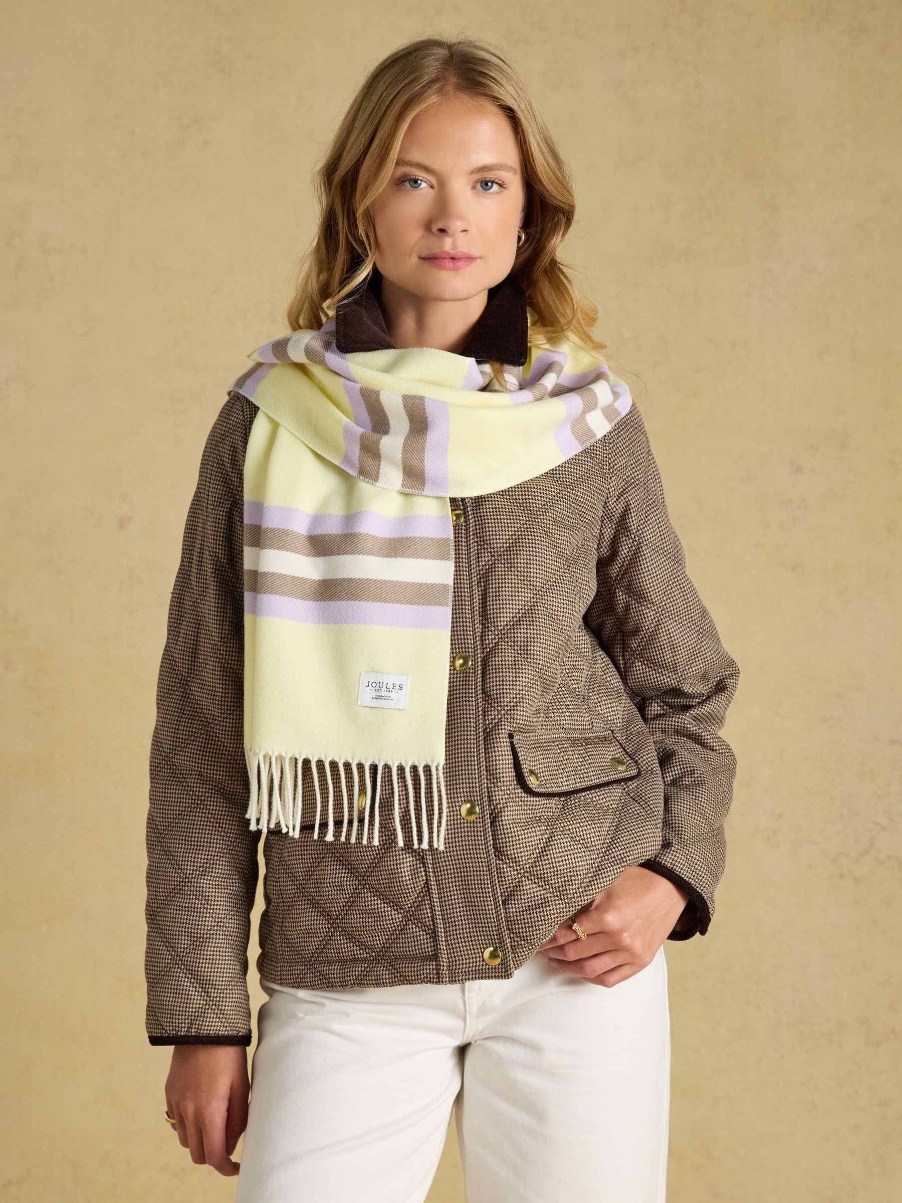 Langtree Yellow & Lilac Stripe Scarf - Image 1 of 6
