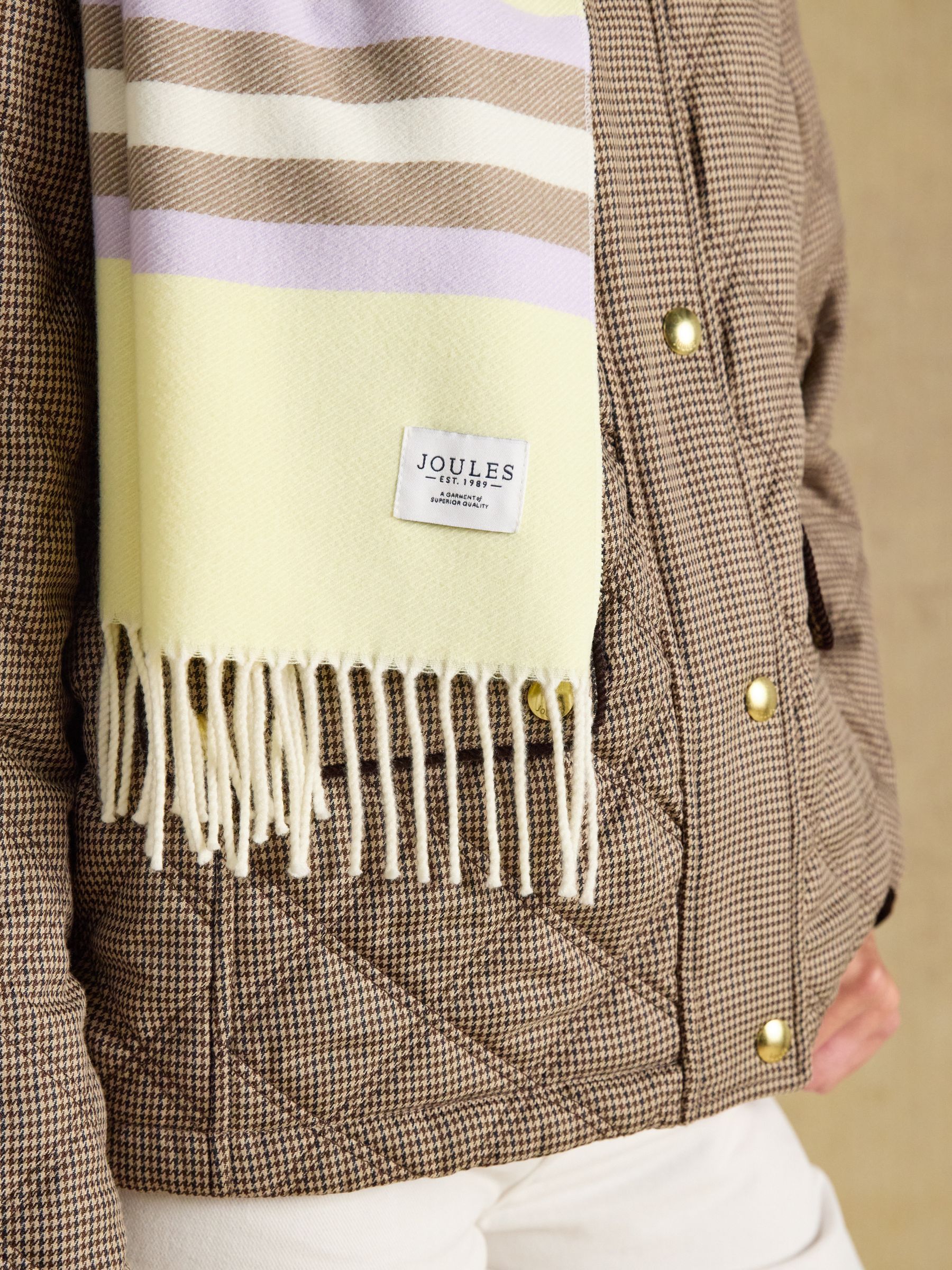 Langtree Yellow & Lilac Stripe Scarf - Image 2 of 6