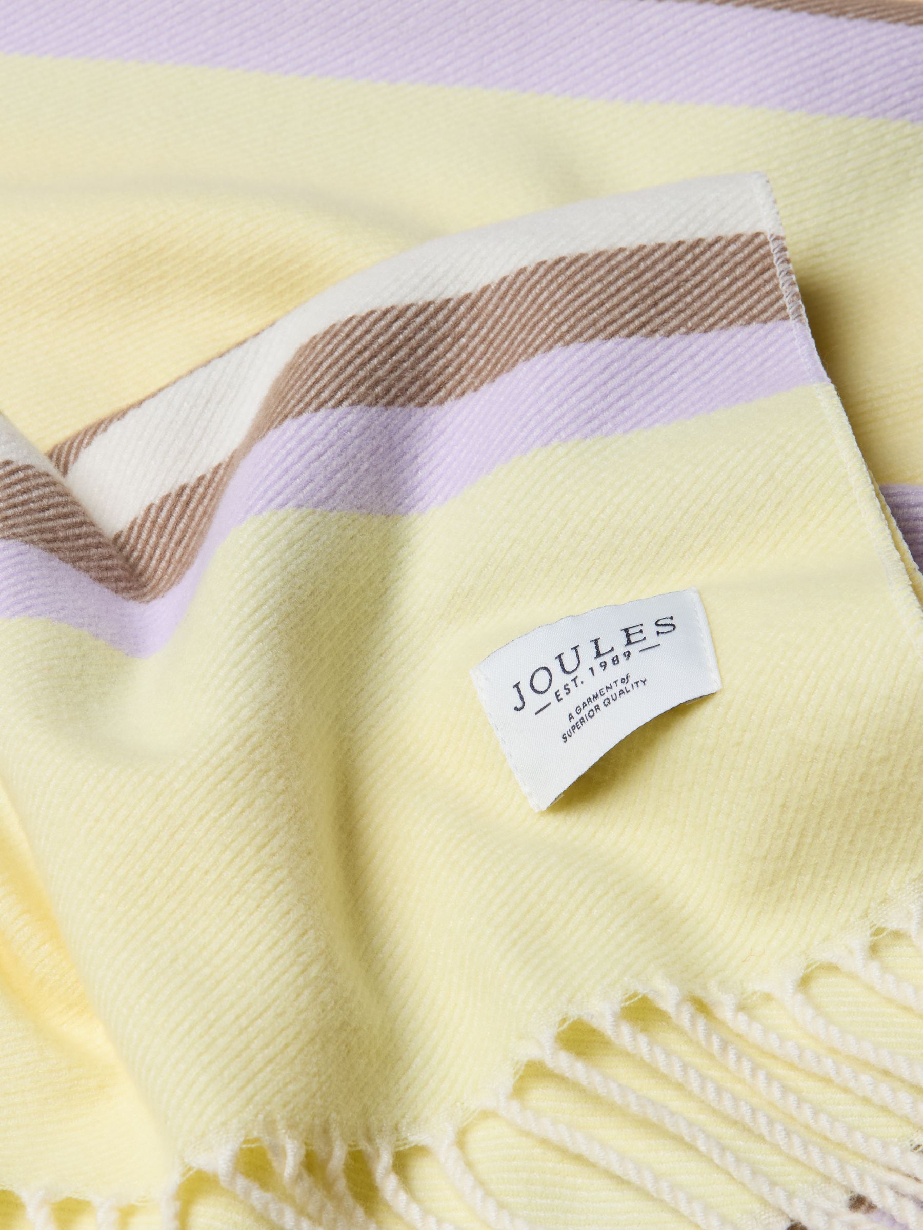 Langtree Yellow & Lilac Stripe Scarf - Image 6 of 6