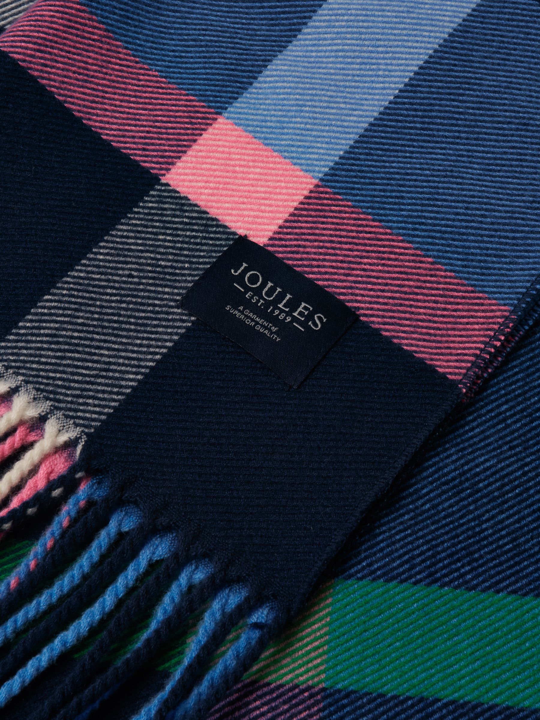 Langtree Navy & Pink Check Scarf - Image 6 of 6