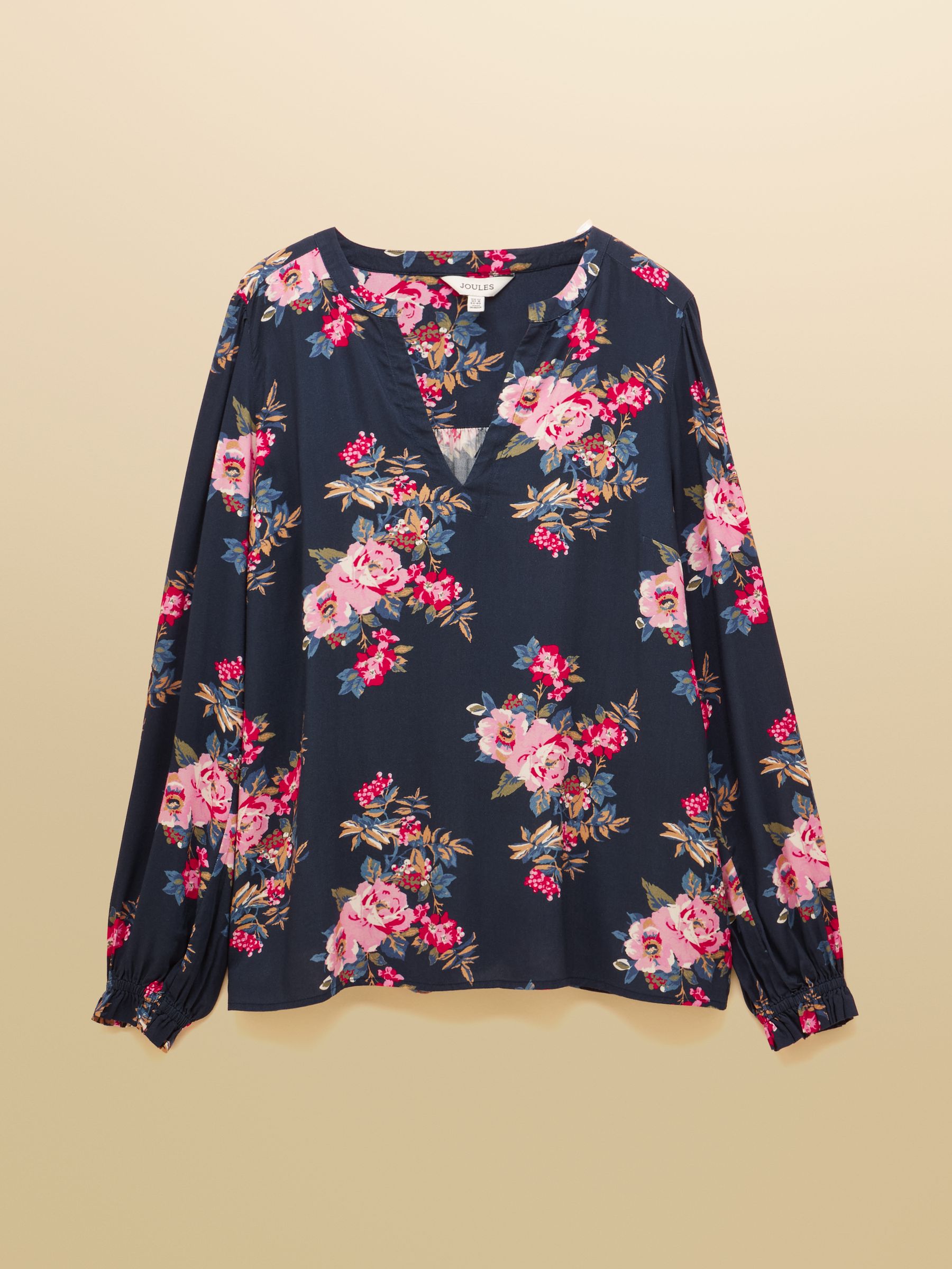 Navy Floral Printed Long Sleeve Blouse - Image 1 of 4