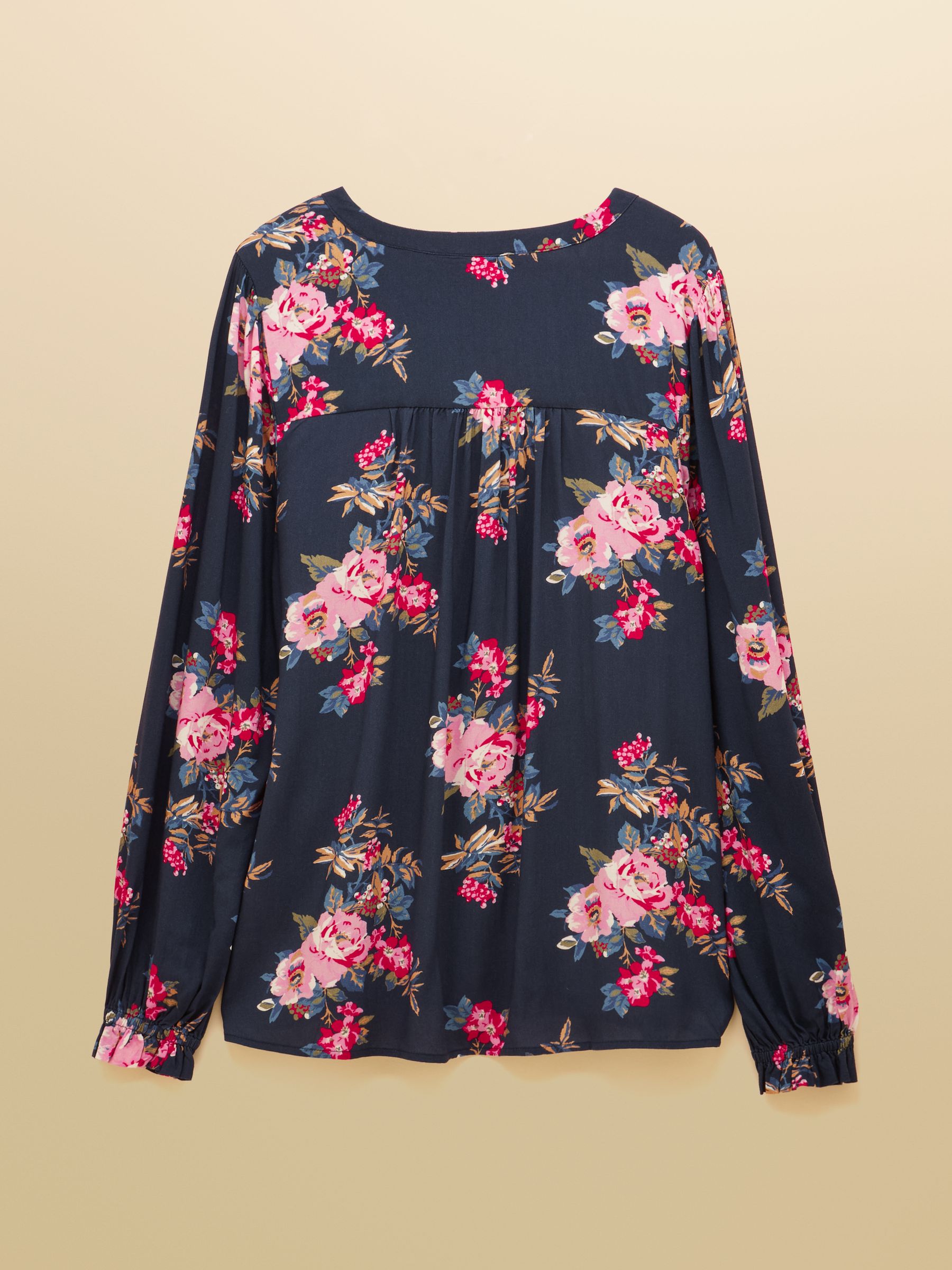 Navy Floral Printed Long Sleeve Blouse - Image 2 of 4