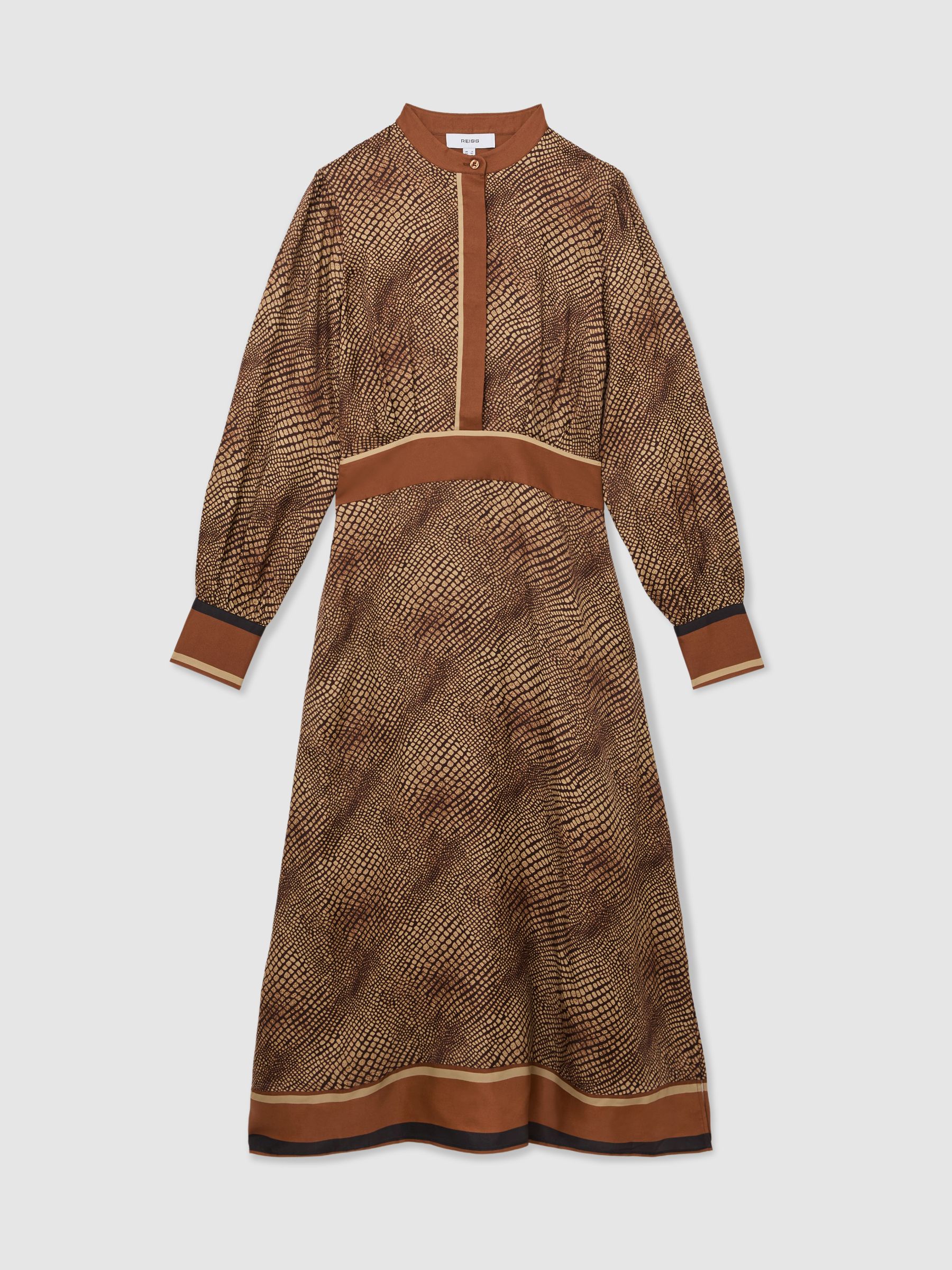 Petite Animal-Print Midi Shirt Dress in Neutral - image 1