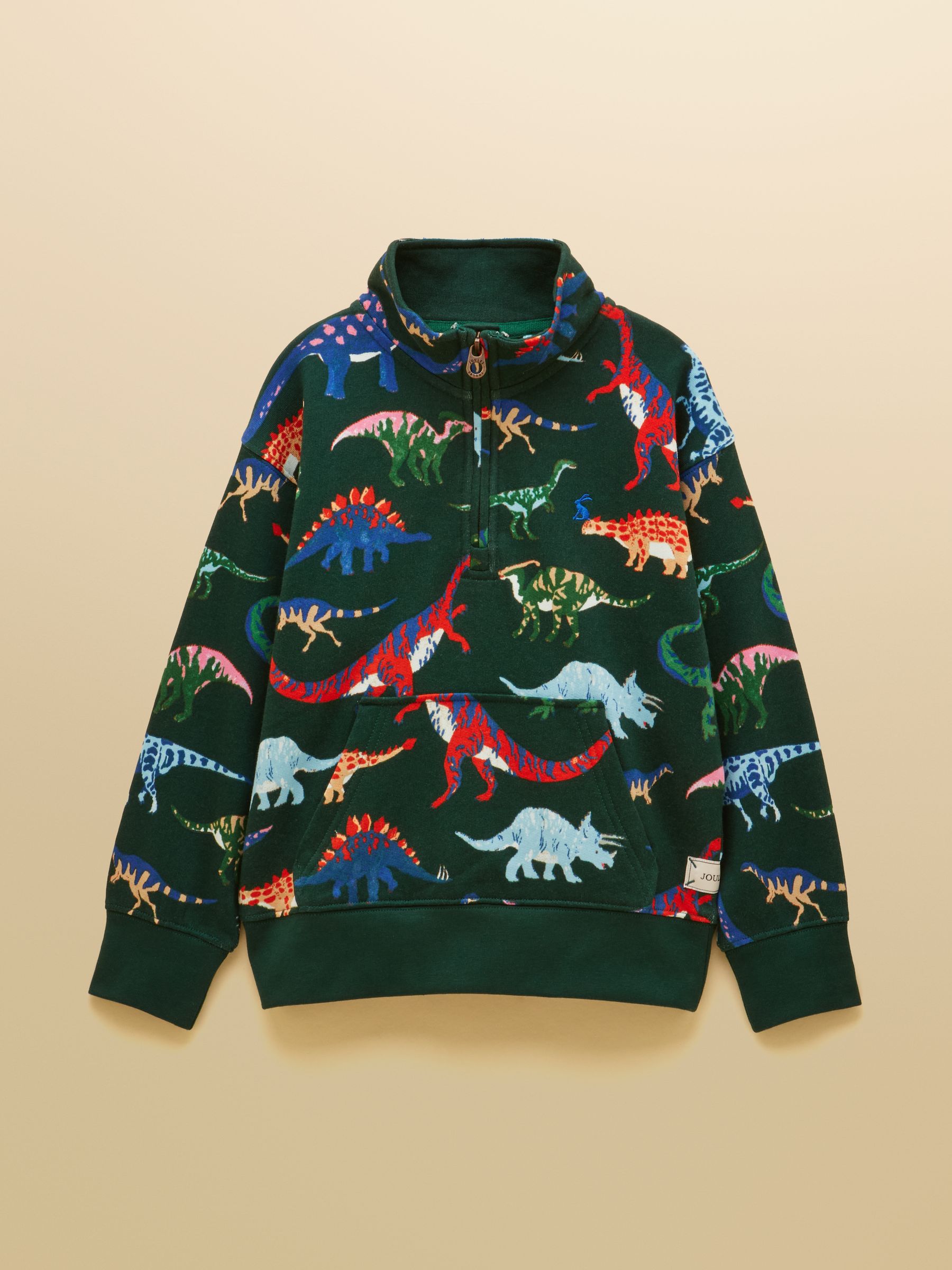 Kids' Alfie Green Dino Quarter Zip Sweatshirt - Image 1 of 5