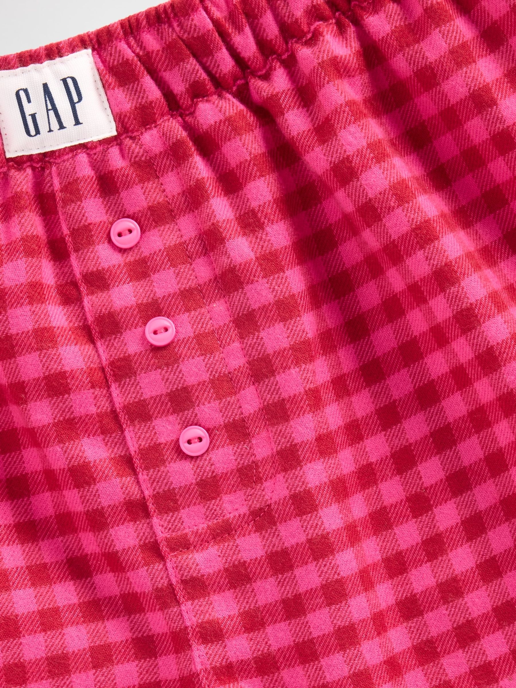 Pink Flannel Pyjama Boxer Shorts - Image 2 of 2