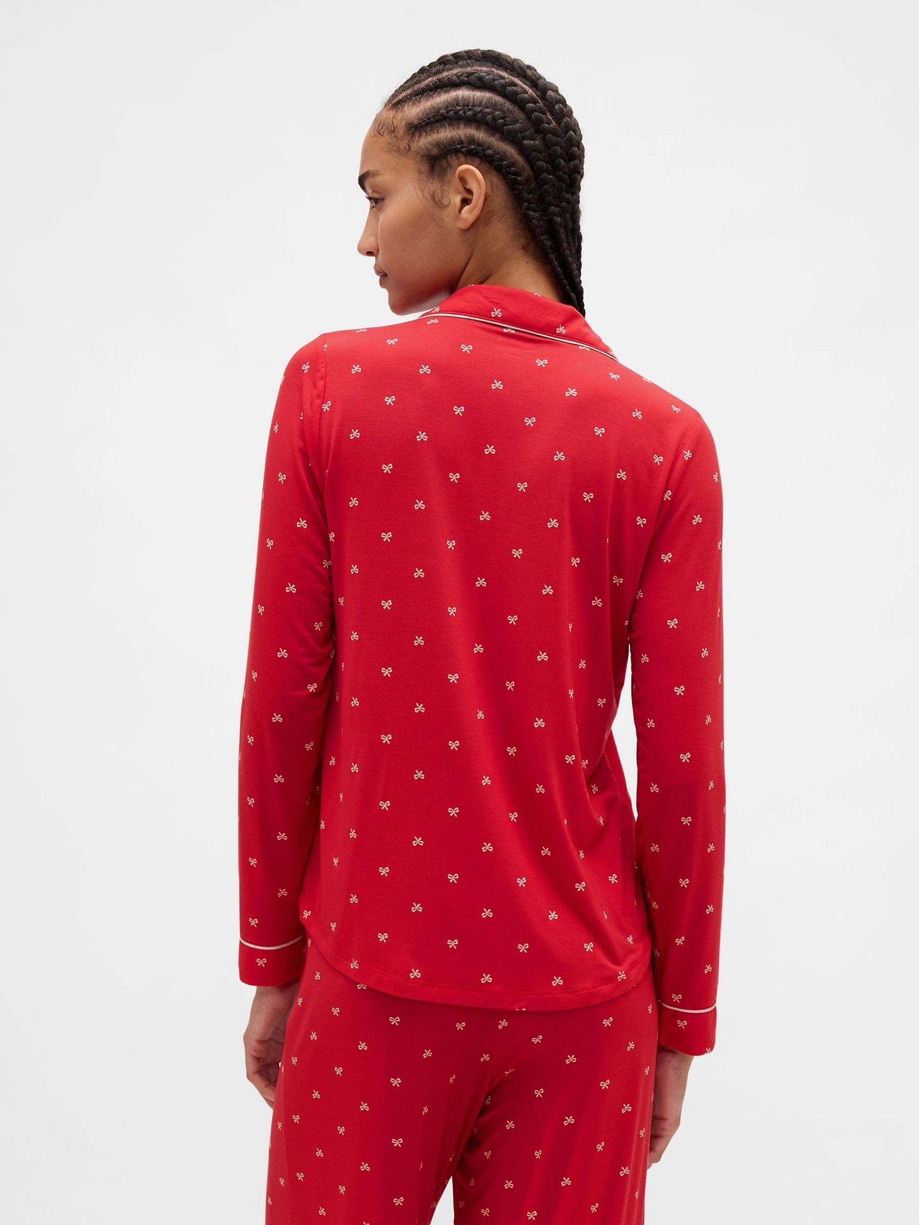 Red Softest Modal Pyjamas Shirt - Image 2 of 4