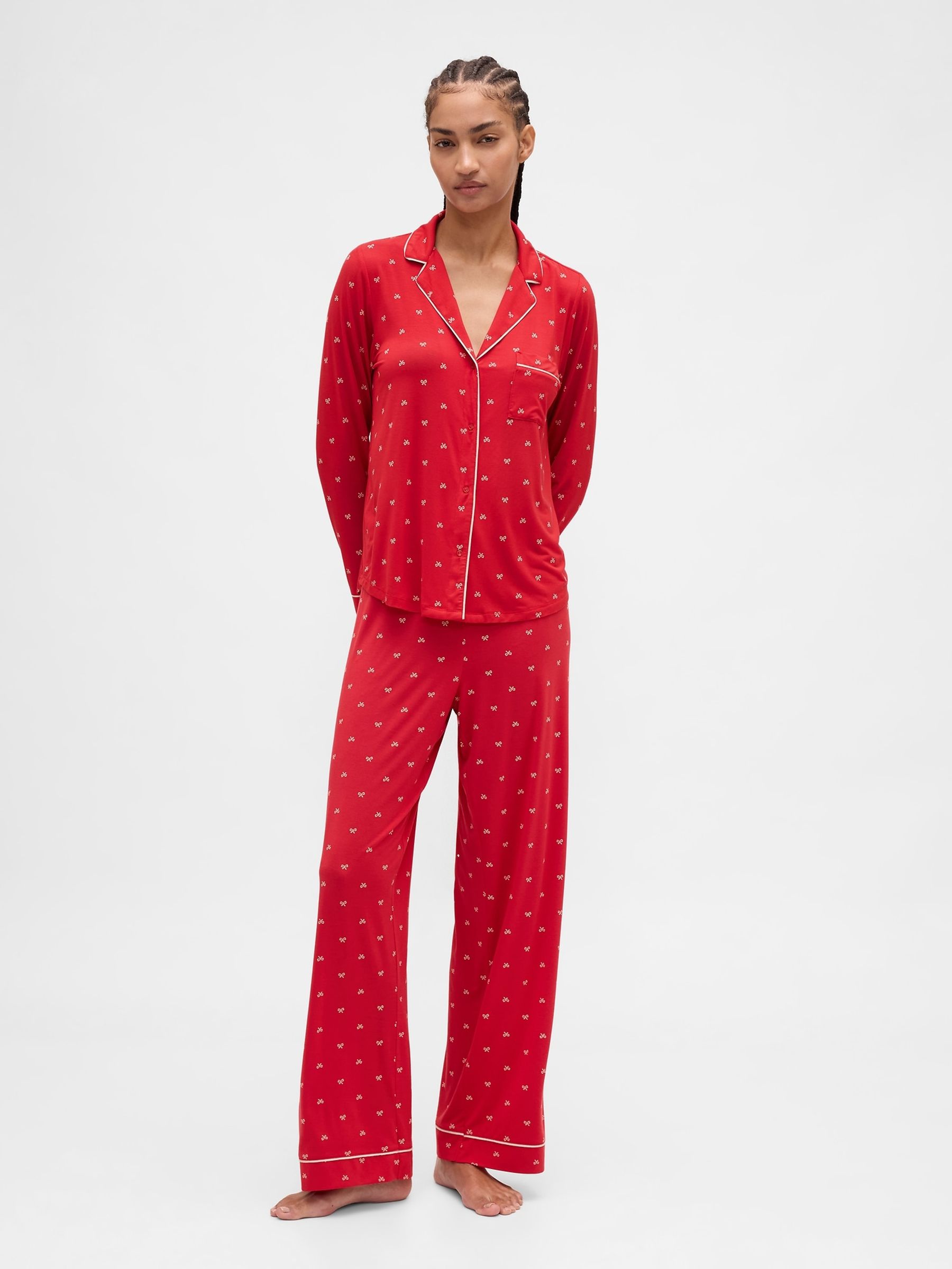 Red Softest Modal Pyjamas Shirt - Image 3 of 4