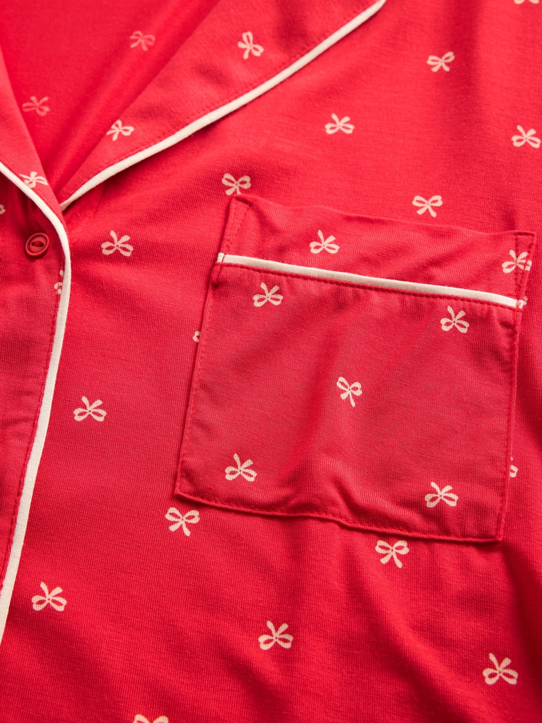 Red Softest Modal Pyjamas Shirt - Image 4 of 4