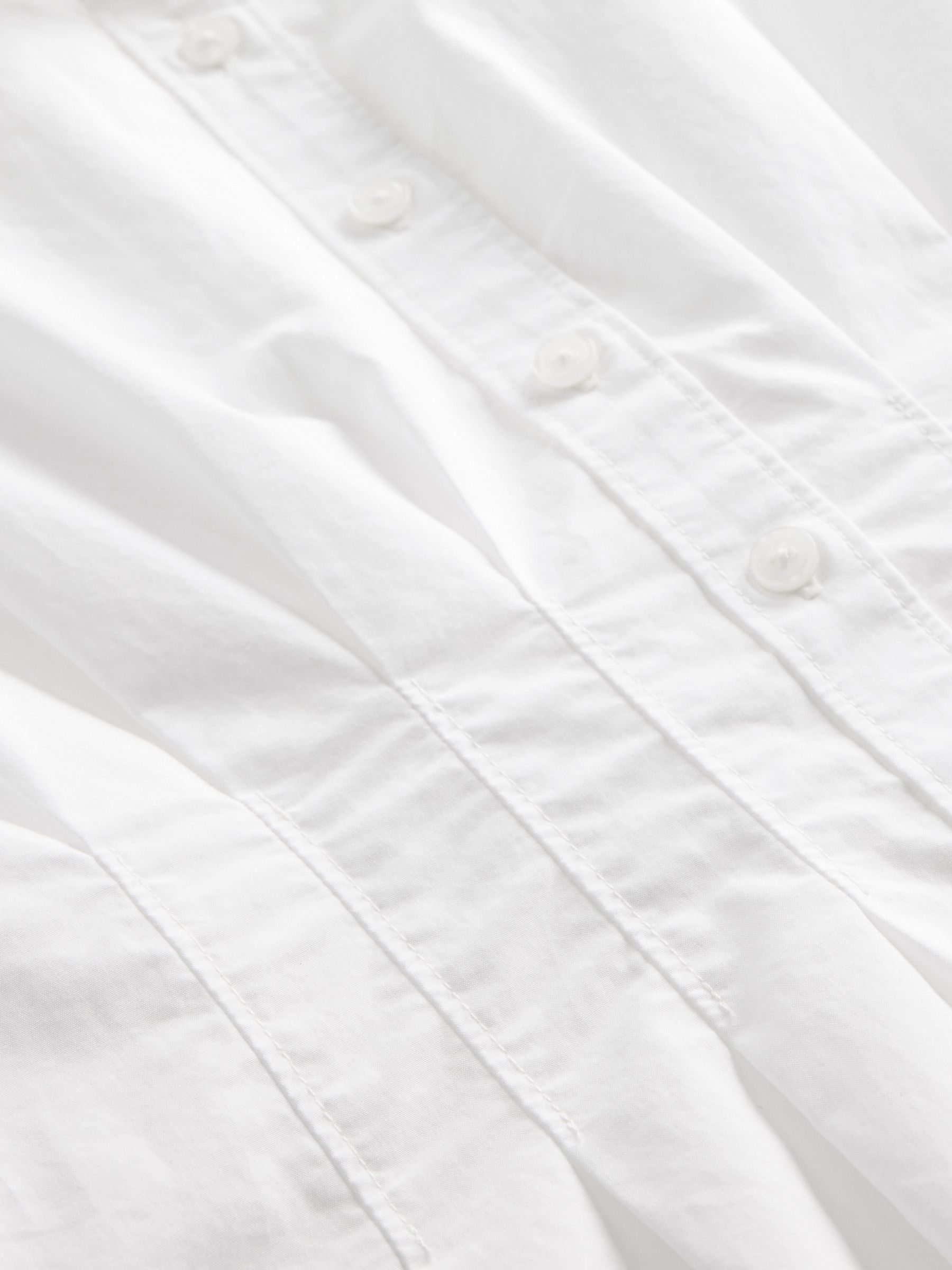 White Poplin Cinched Midi Shirtdress - Image 4 of 4