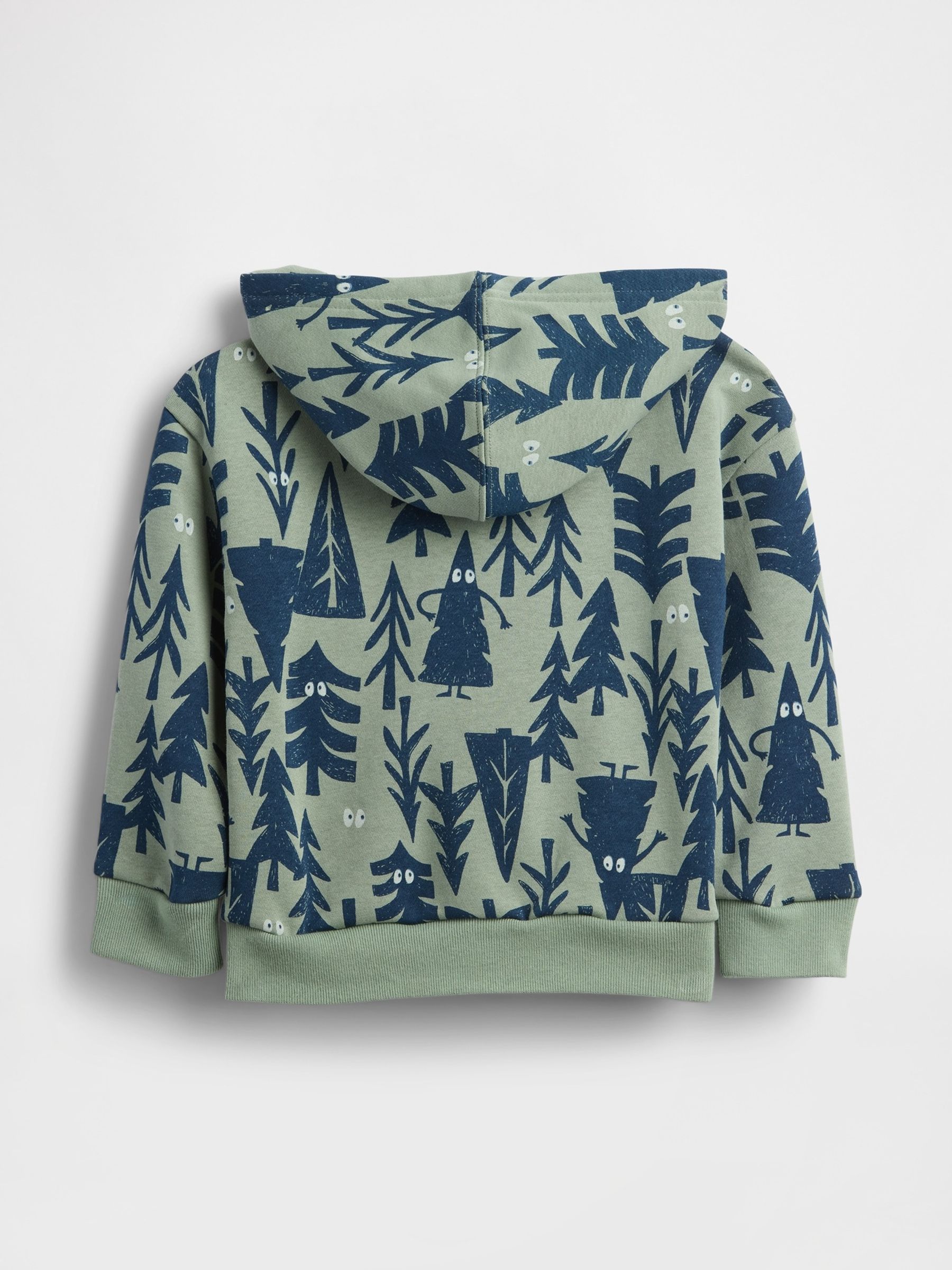 Green Relaxed Logo Print Zip Hoodie - Image 2 of 3