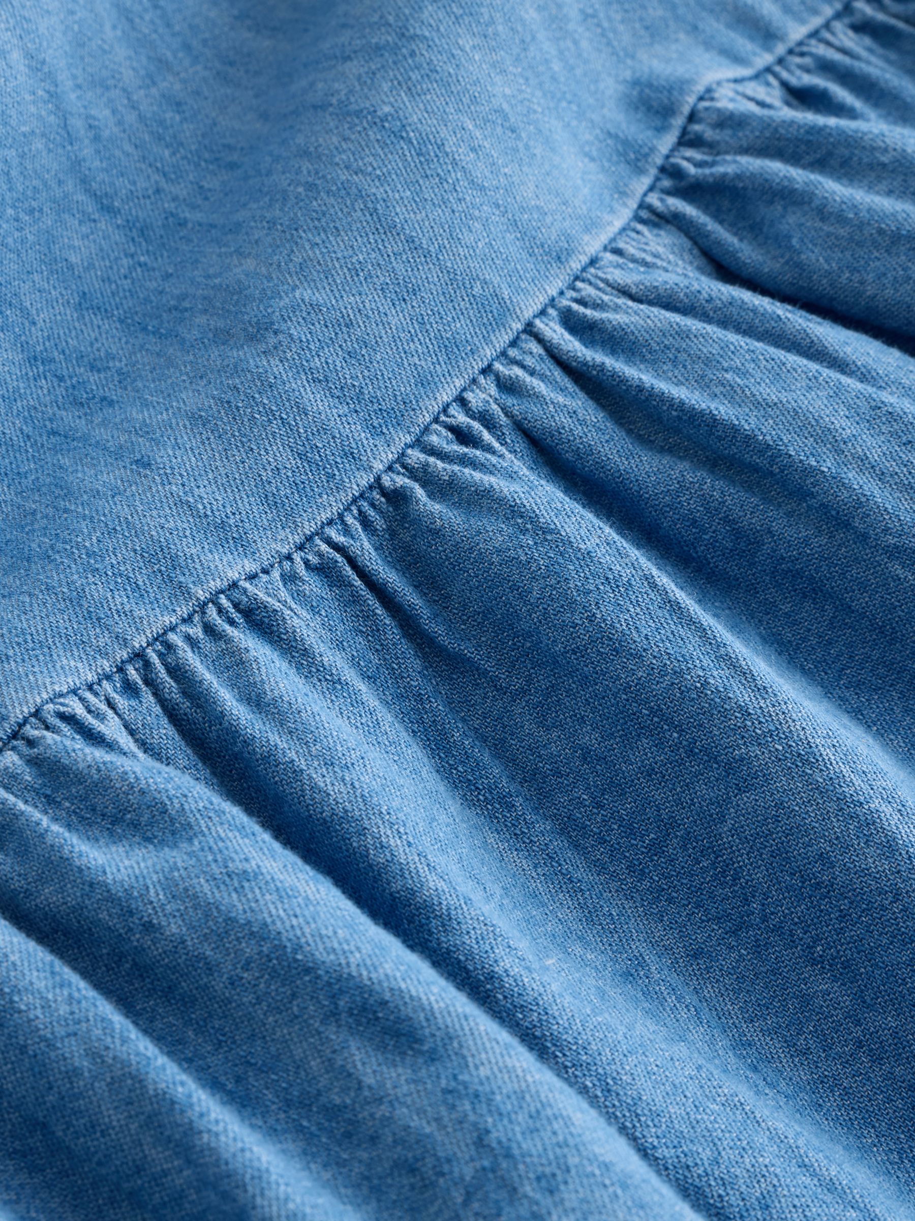 Medium wash Denim Puff Sleeve Dress - Image 3 of 5