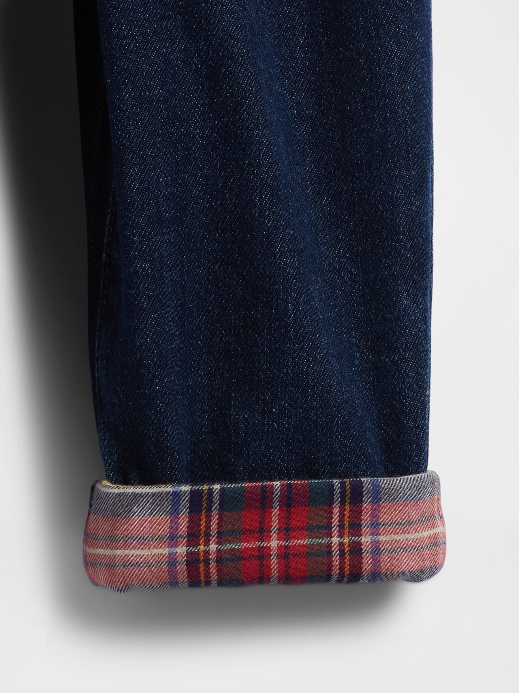 Red Check Flannel and Denim Outfit Top & Shorts Set - Image 3 of 3