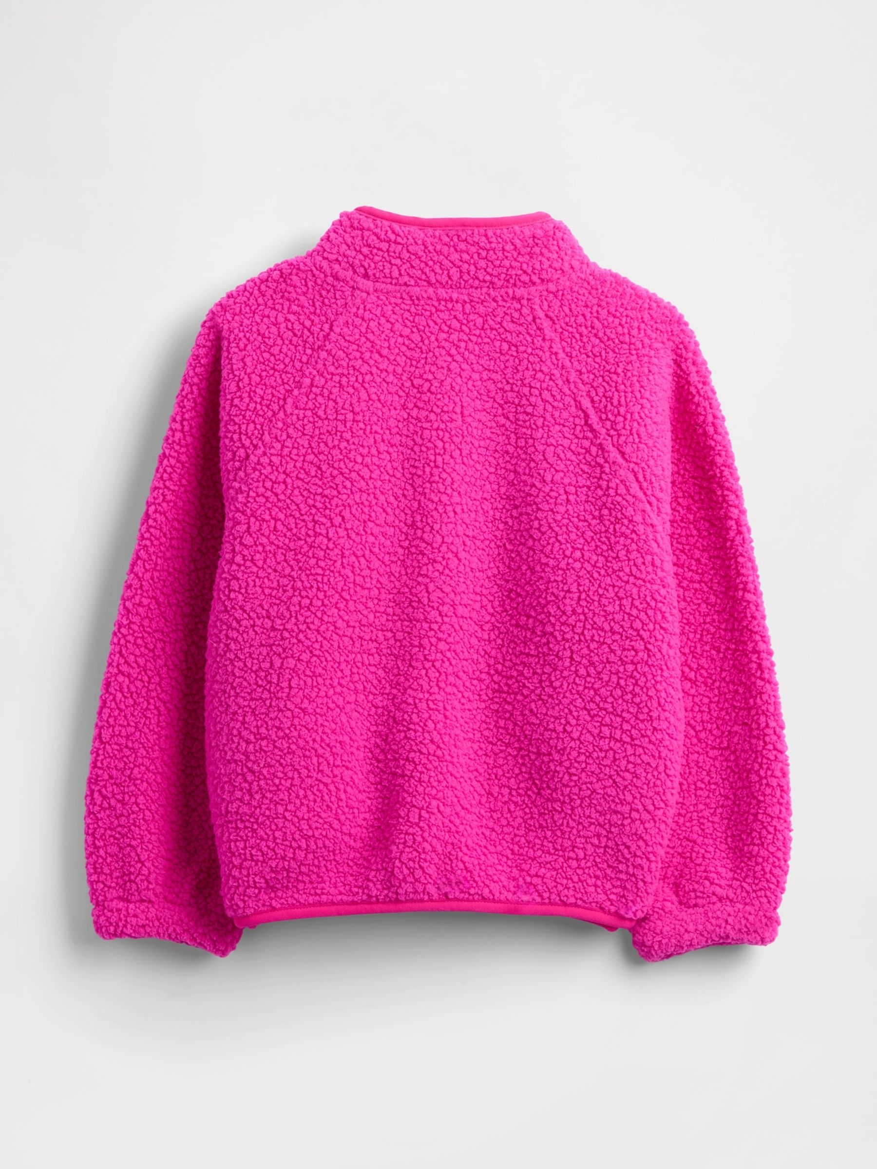 Pink Sherpa Half Zip Pullover Sweatshirt (6mths-5yrs) - Image 2 of 4 Pink Sherpa Half Zip Pullover Sweatshirt (6mths-5yrs) - Image 2 of 4