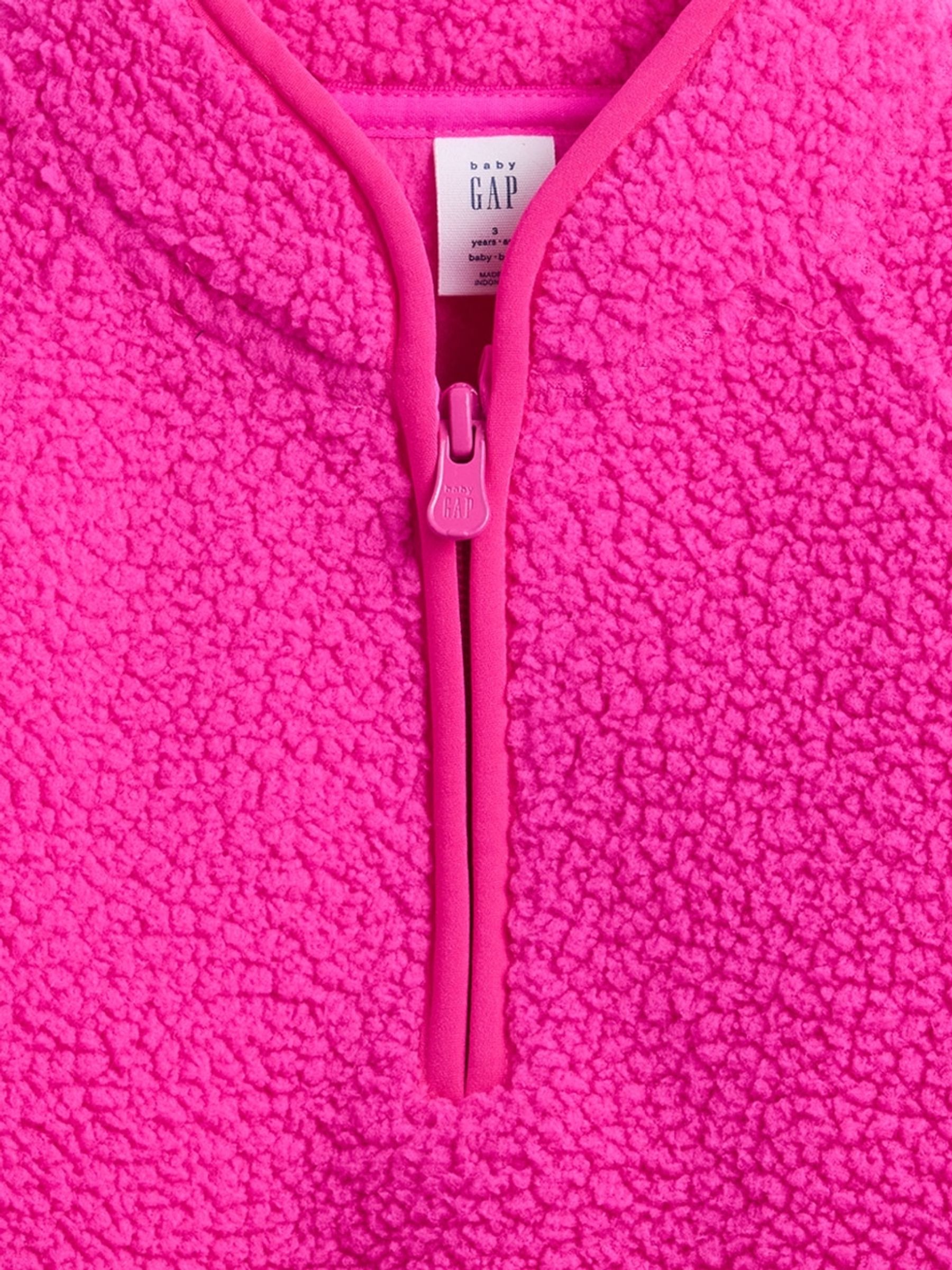 Pink Sherpa Half Zip Pullover Sweatshirt (6mths-5yrs) - Image 3 of 4