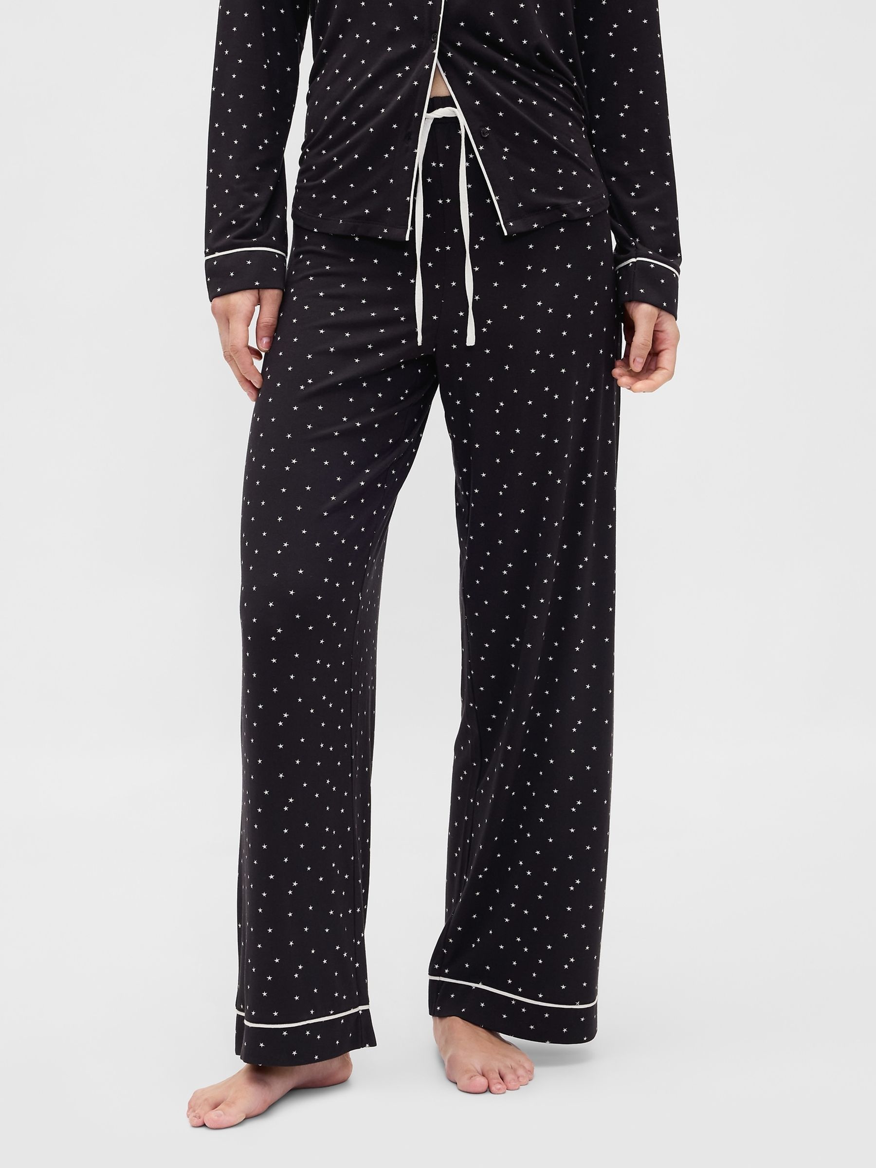 Black Modal Pyjama Bottoms - Image 1 of 5