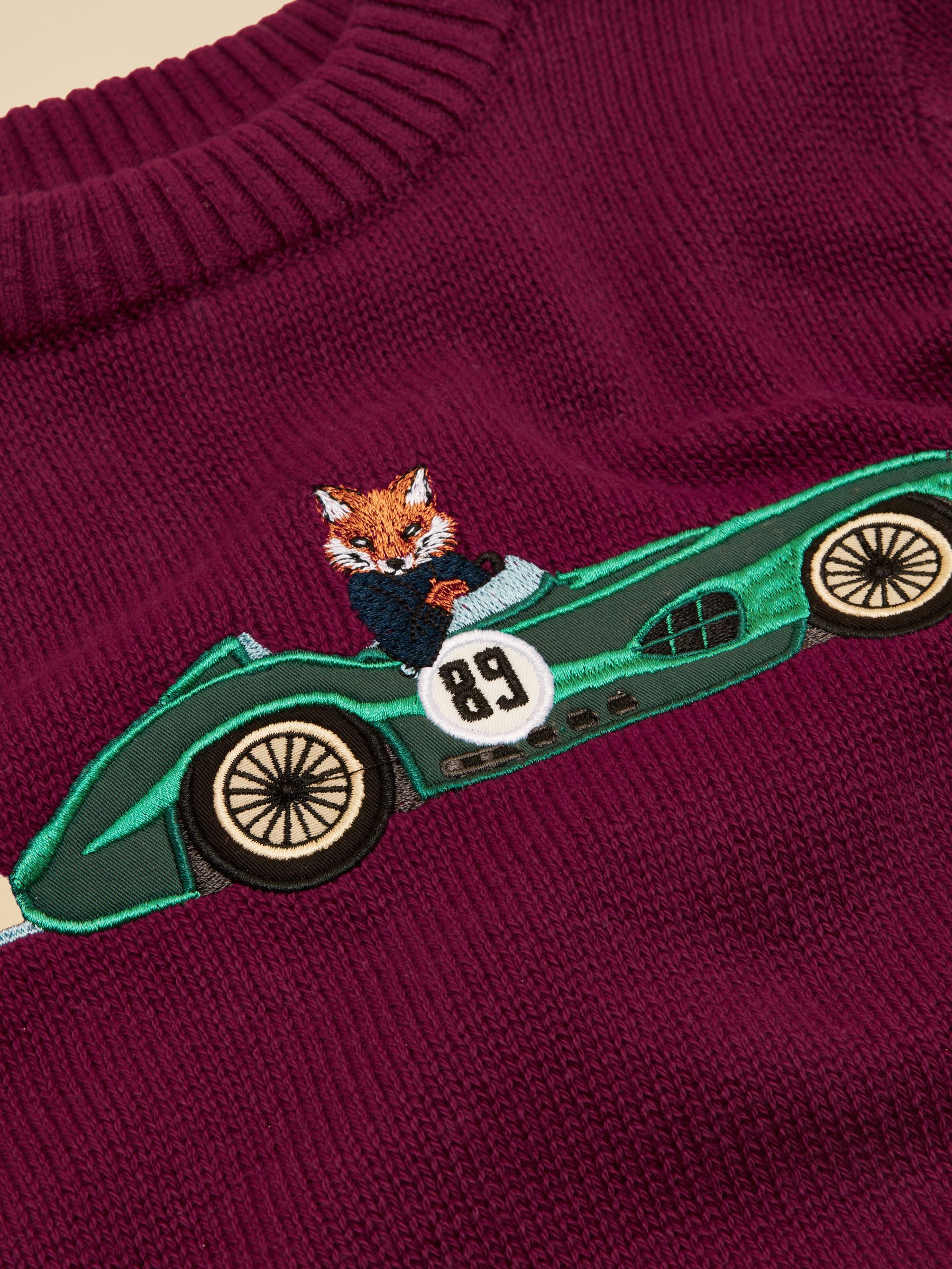 Boys' Intarsia Purple Knit Jumper - Image 3 of 4