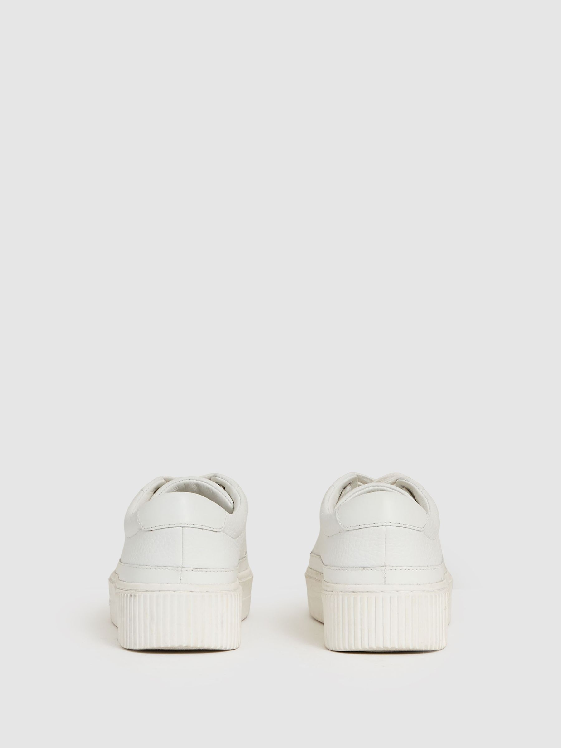 Leather Low-Top Platform Trainers in White - image 1