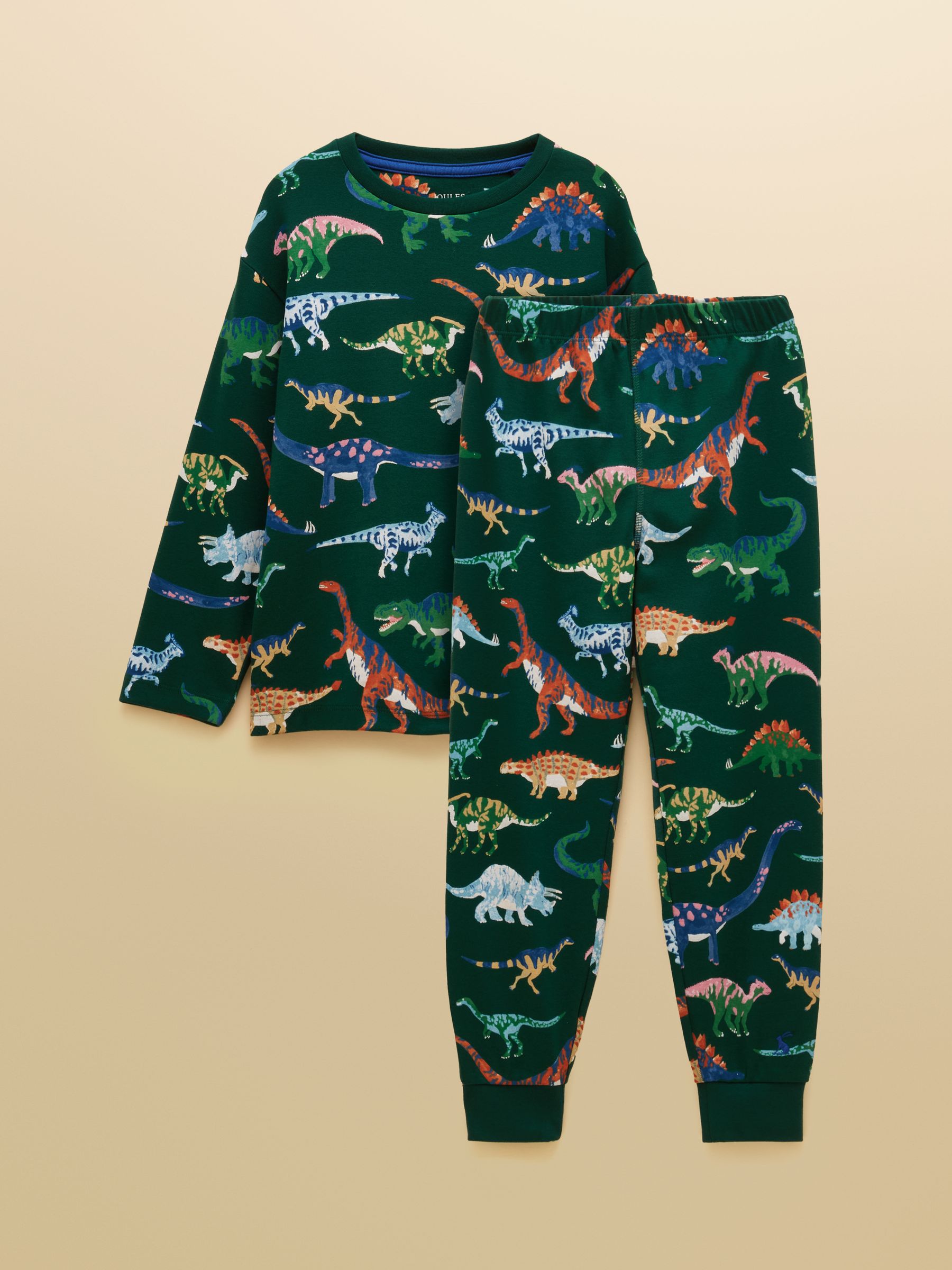 Boys' Kipwell Green Dino Long Sleeve Pyjama Set - Image 1 of 8