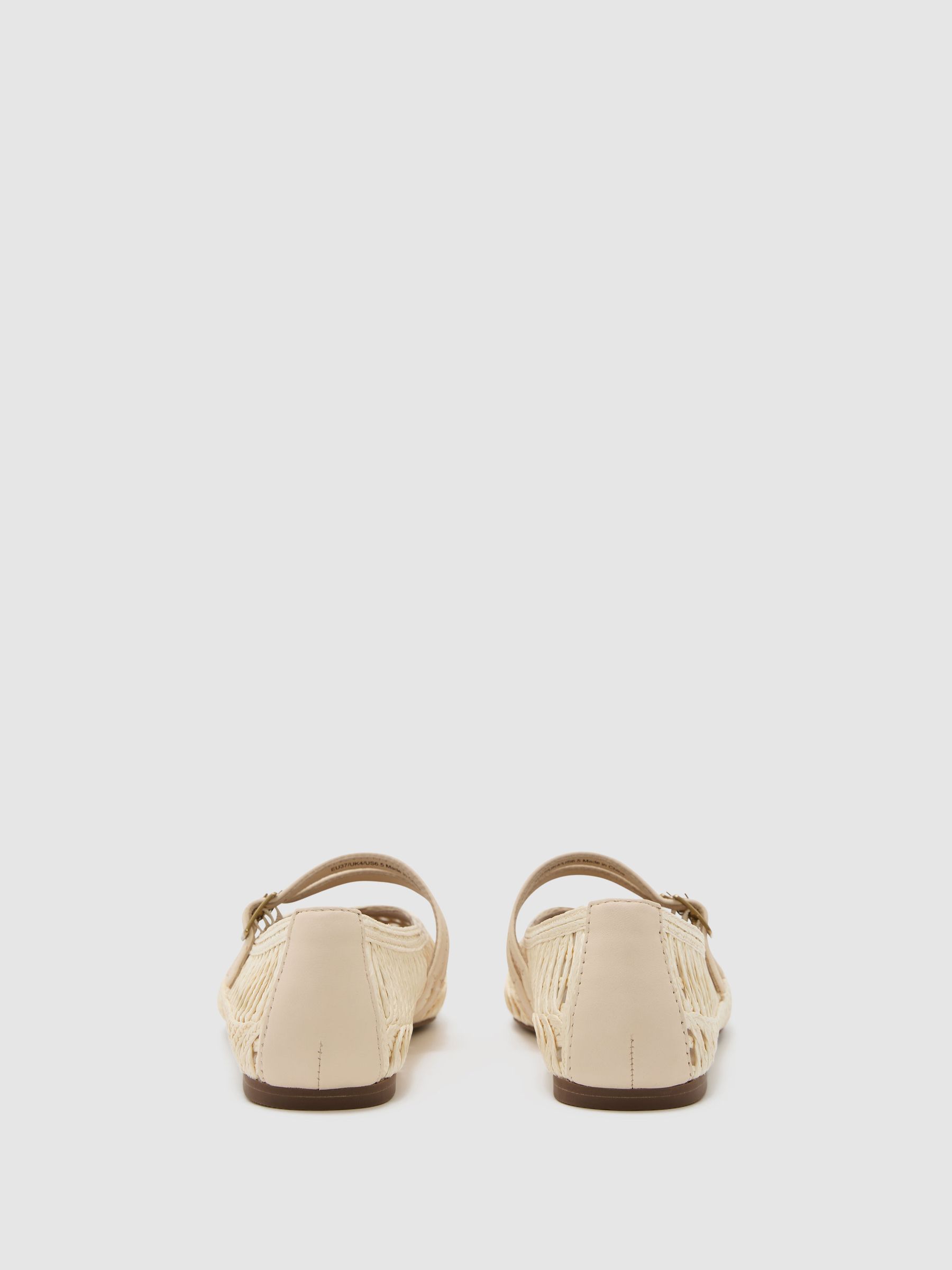 Woven Ballerina-Strap Flats in Off White - image 3