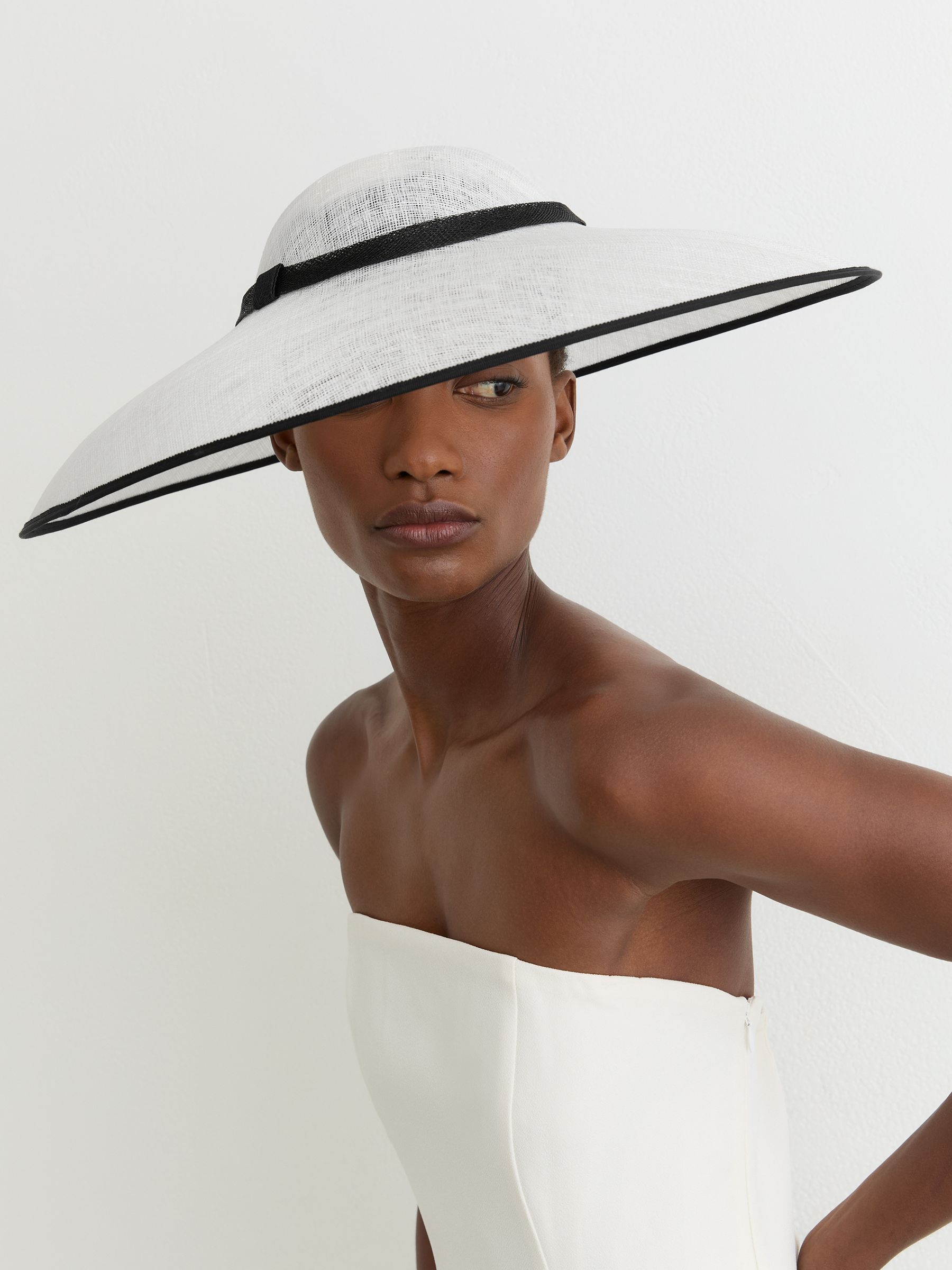 Straw-Effect Wide-Brim Hat in Ivory - Image 4 of 6