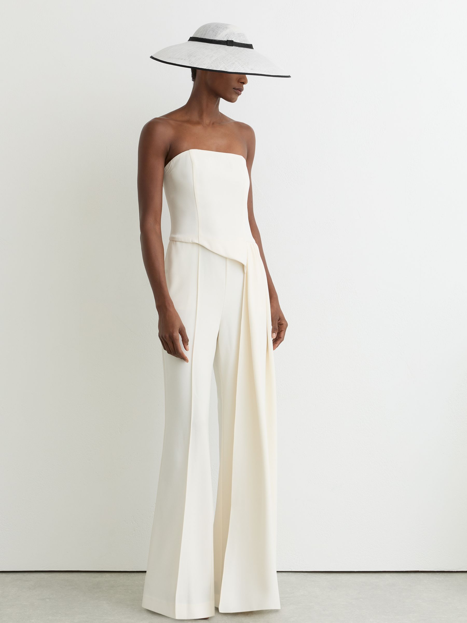 Straw-Effect Wide-Brim Hat in Ivory - Image 5 of 6