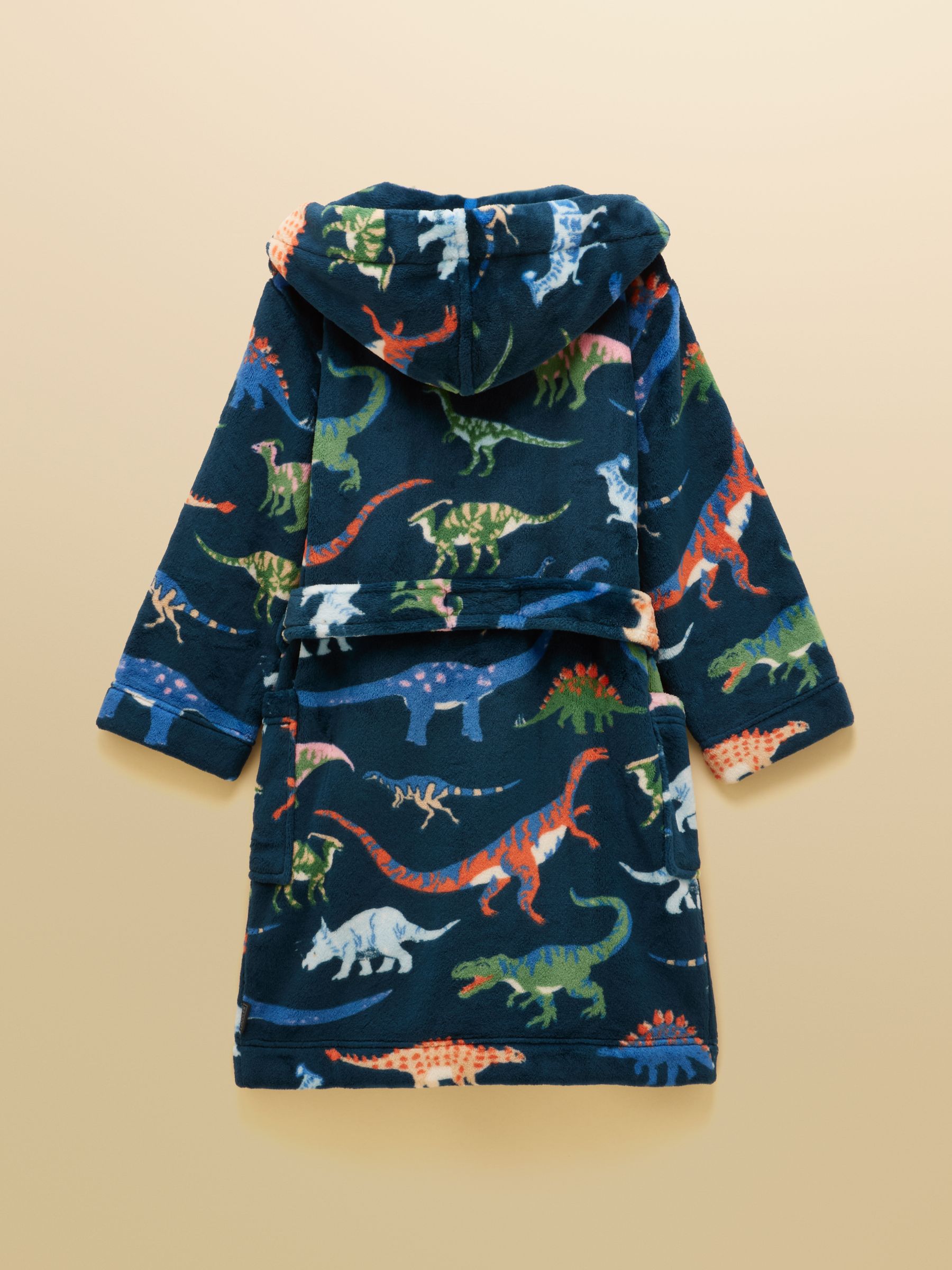 Boys' Snug Navy Dino Dressing Gown - Image 2 of 5 Boys' Snug Navy Dino Dressing Gown - Image 2 of 5