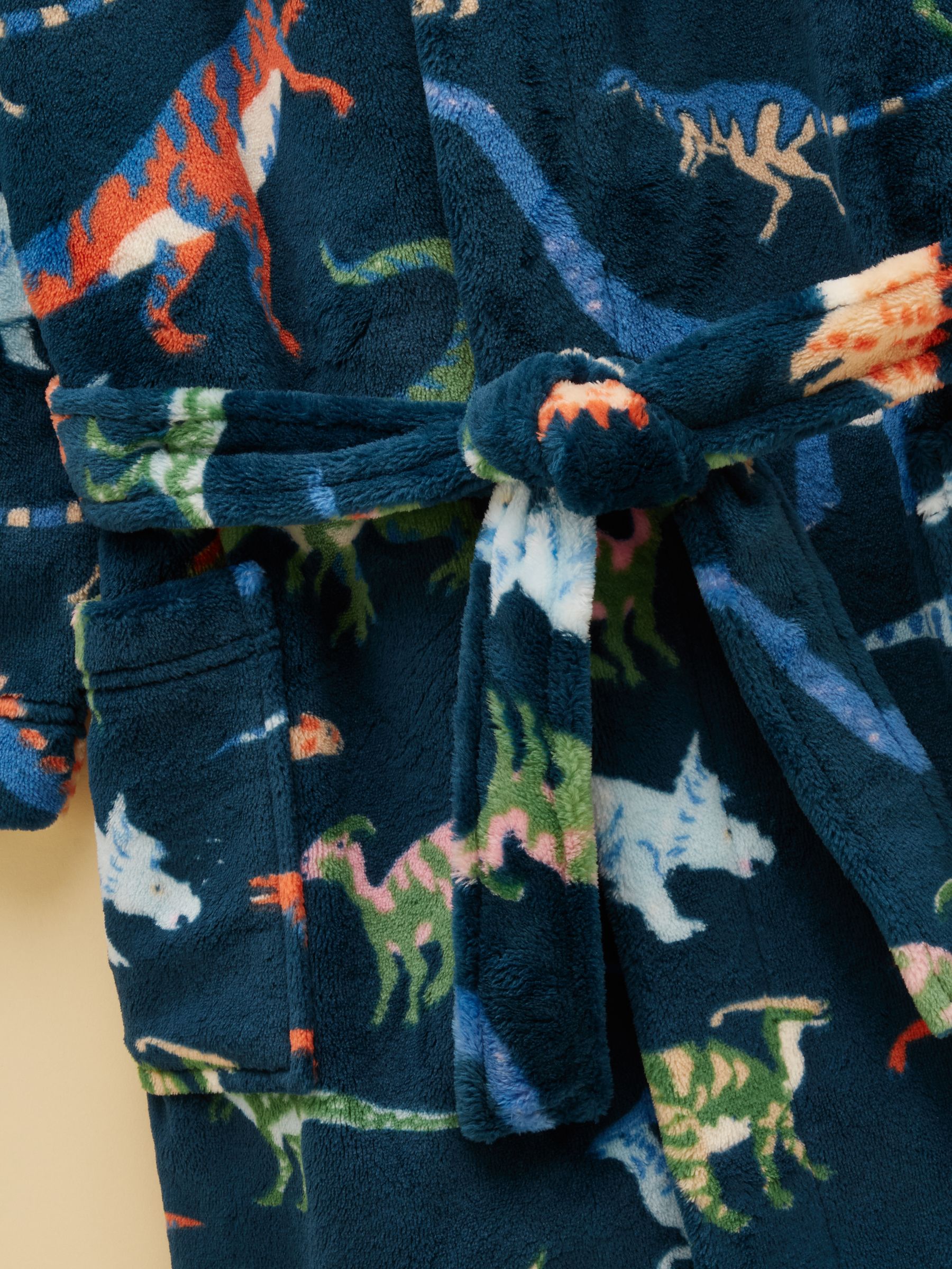 Boys' Snug Navy Dino Dressing Gown - Image 3 of 5