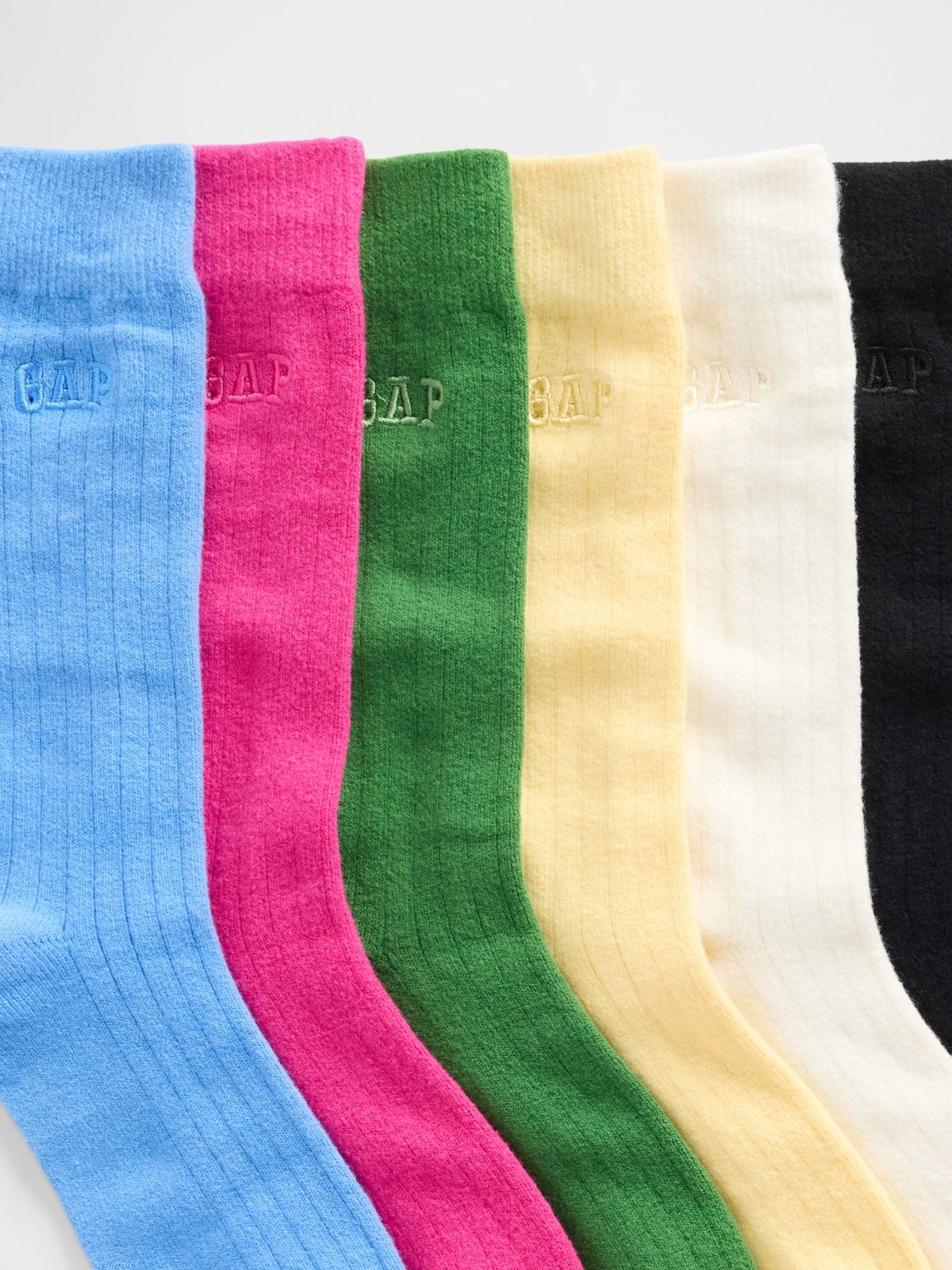 Multi CashSoft Logo Crew Socks Gift Set 7 Pack - Image 2 of 2