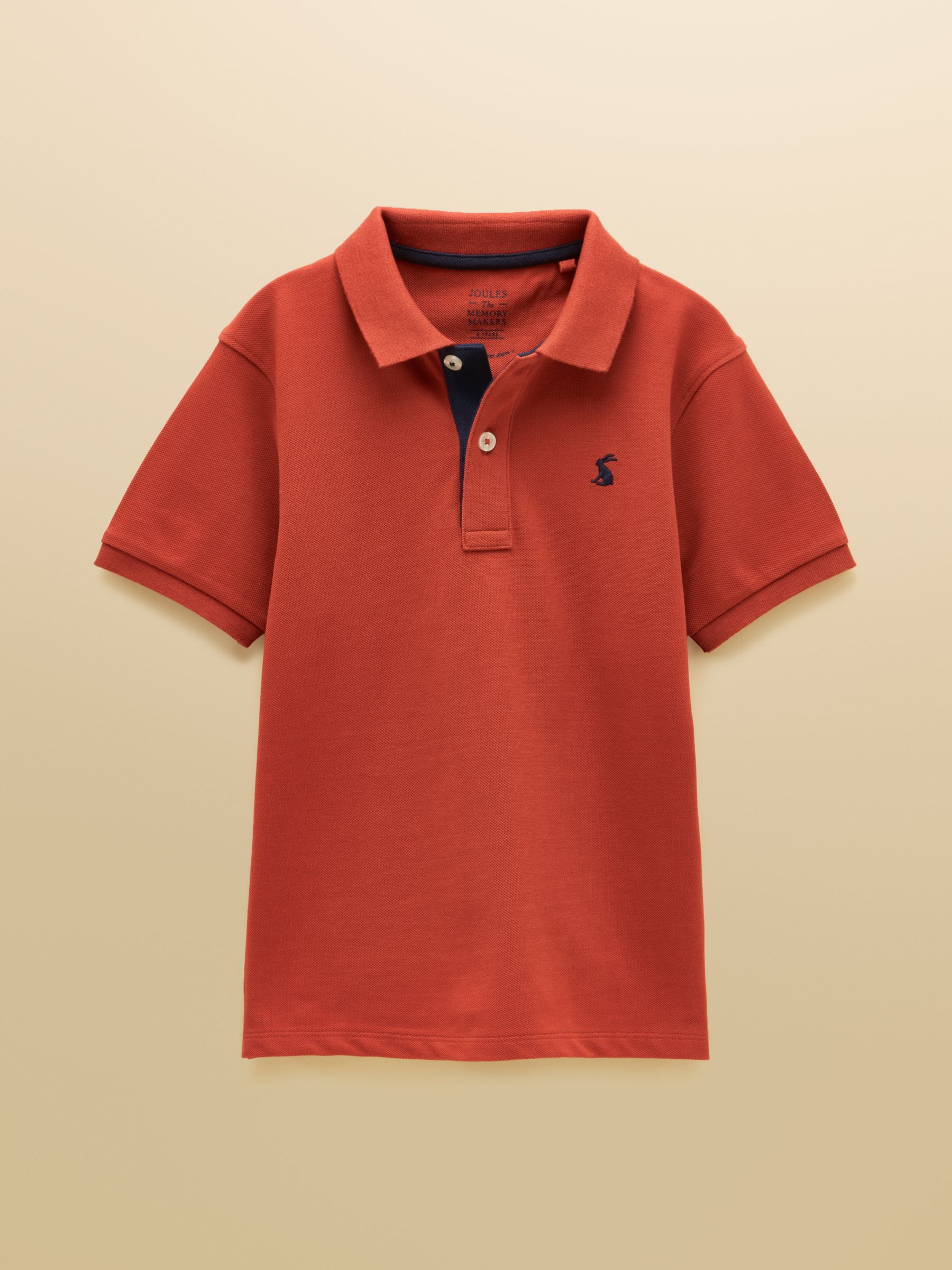 Boys' Woody Burnt Orange Short Sleeve Cotton Polo Shirt - Image 1 of 5