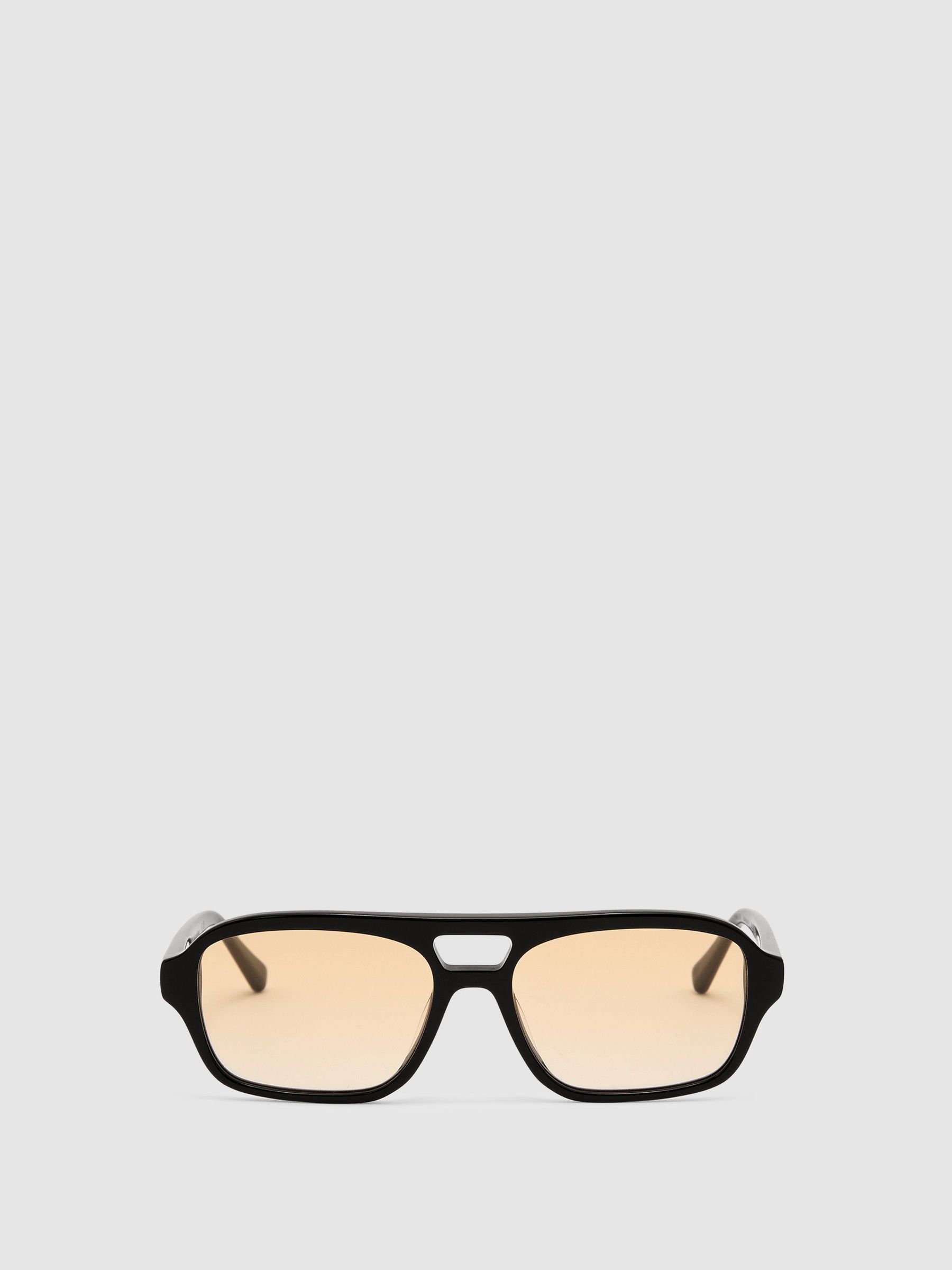 MessyWeekend Pilot-Frame Sunglasses in Black/Yellow - Image 2 of 6