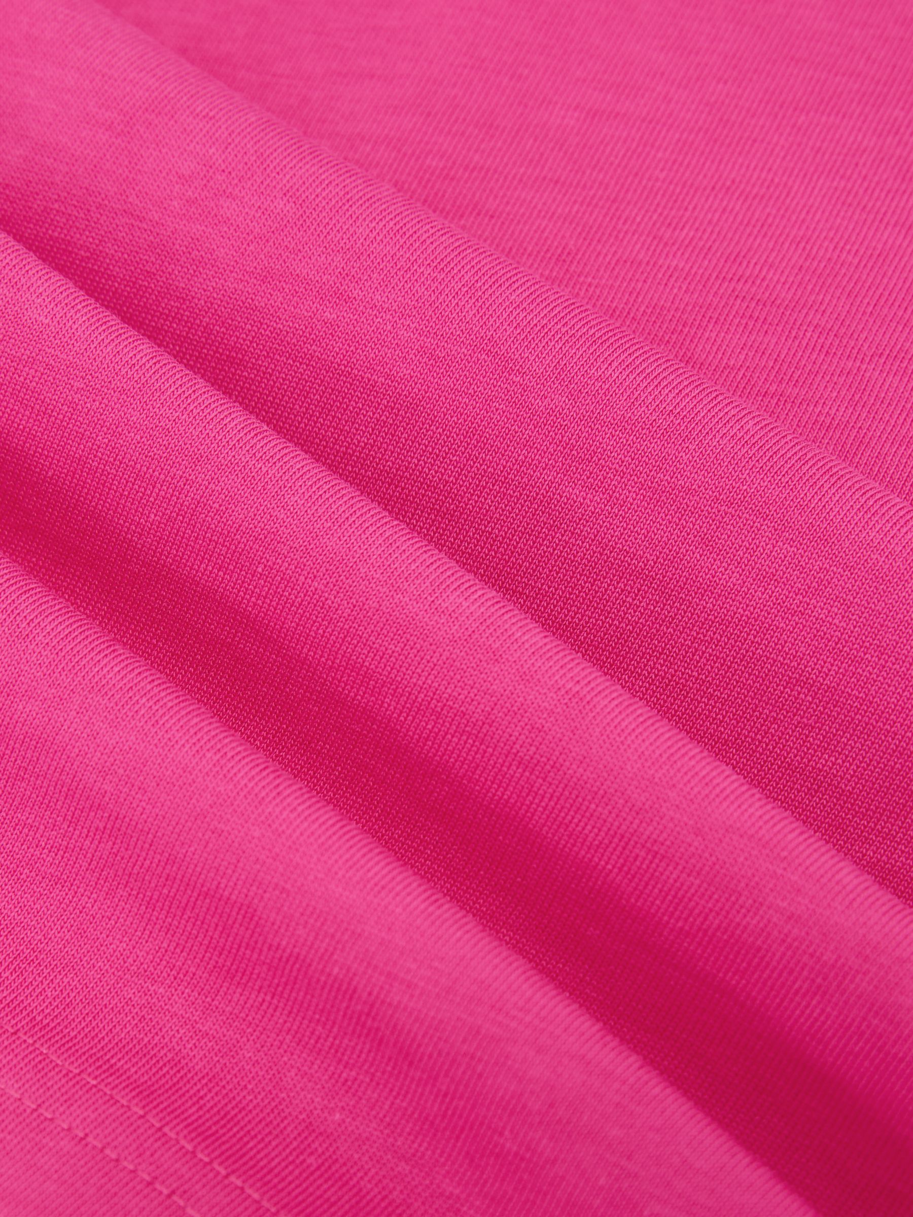 Cotton Ribbed-Neck Oversized T-Shirt in Pink - Image 4 of 4