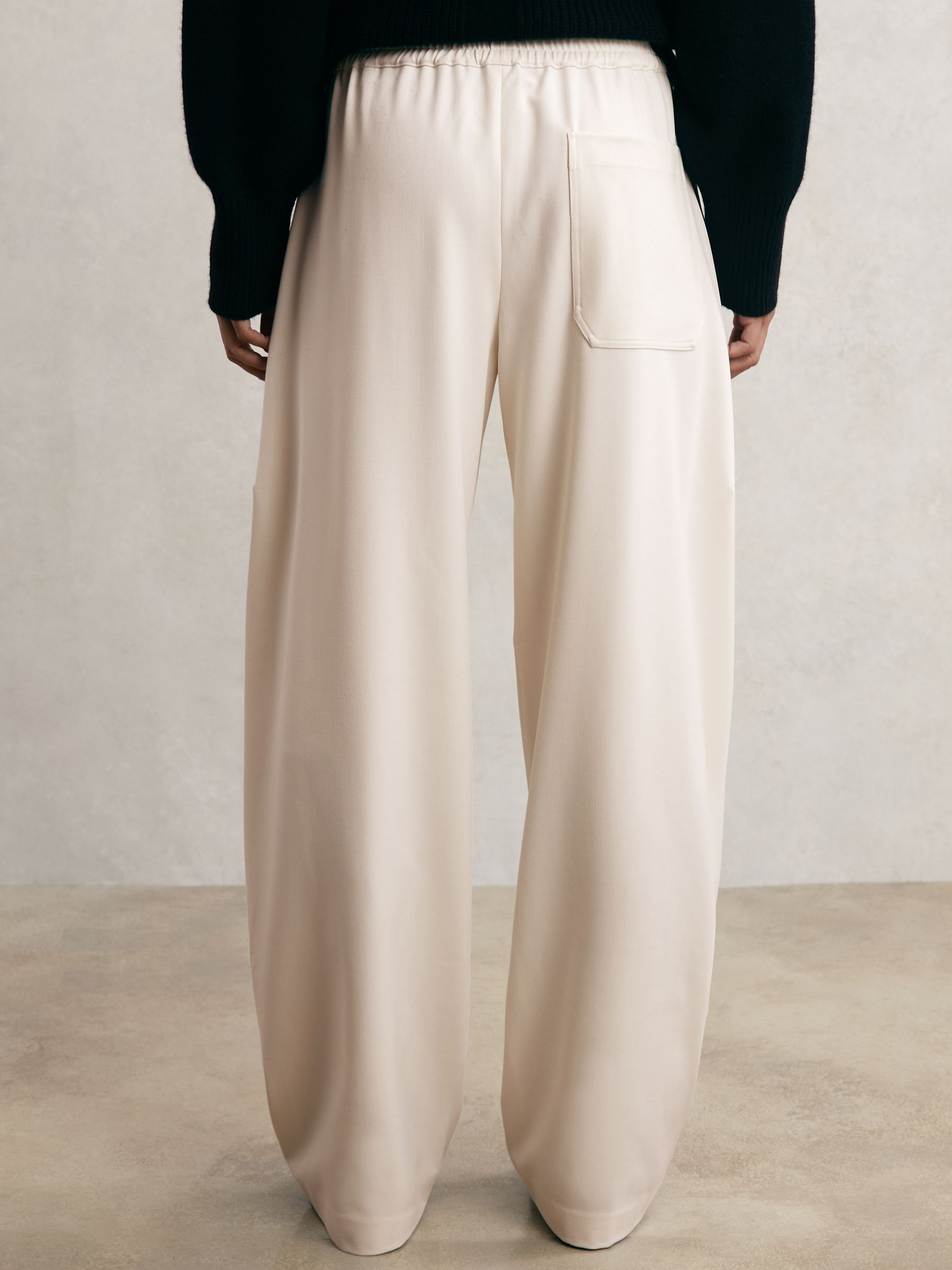 Barrel-Leg Side-Stripe Trousers in Cream - Image 4 of 6