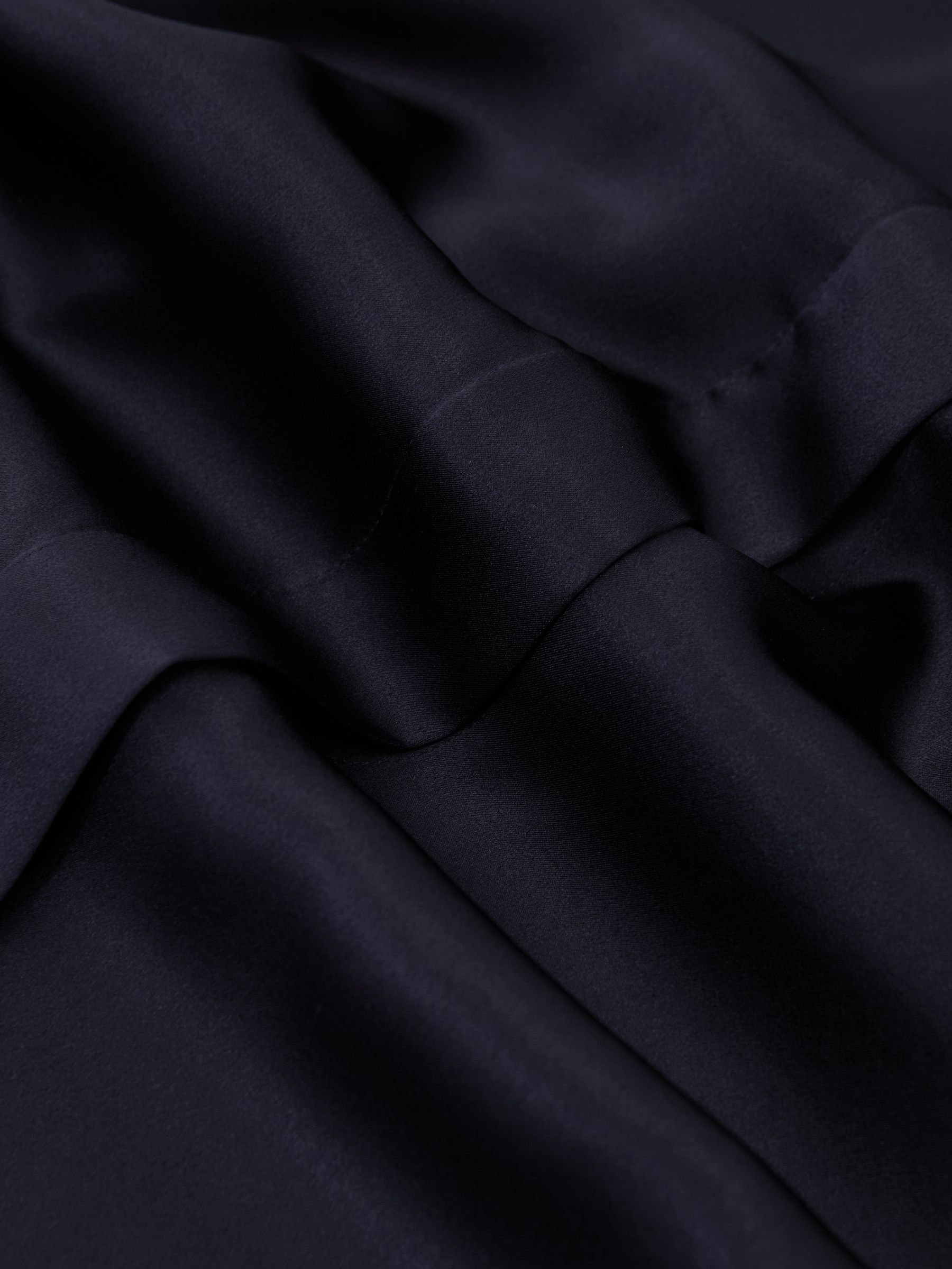 Silk-Satin Concealed-Placket Shirt in Navy - image 3