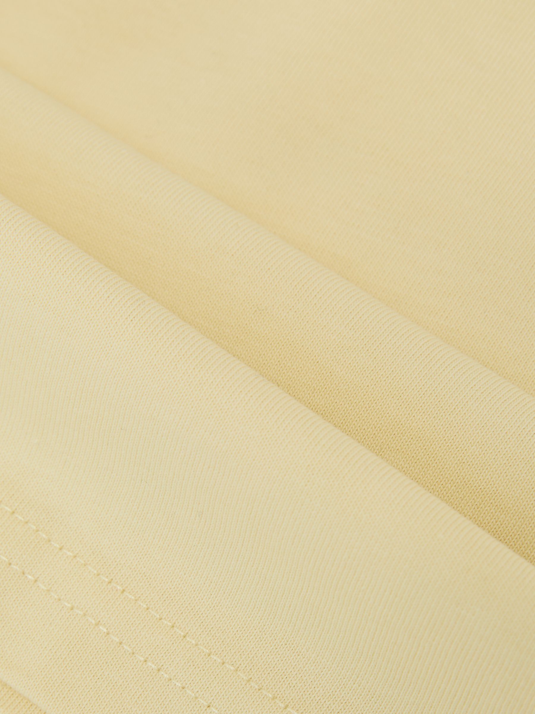 Cotton Ribbed-Neck Oversized T-Shirt in Yellow - Image 4 of 4