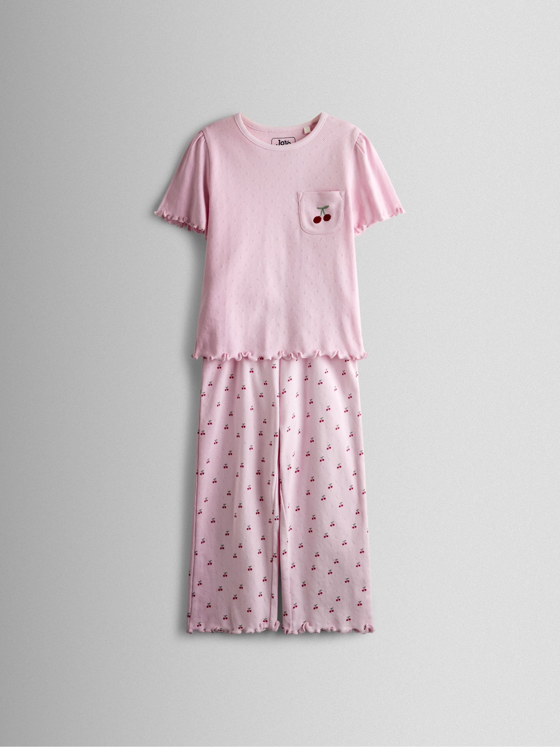Light Pink Cherry Pointelle Pretty Pyjamas - Image 2 of 7