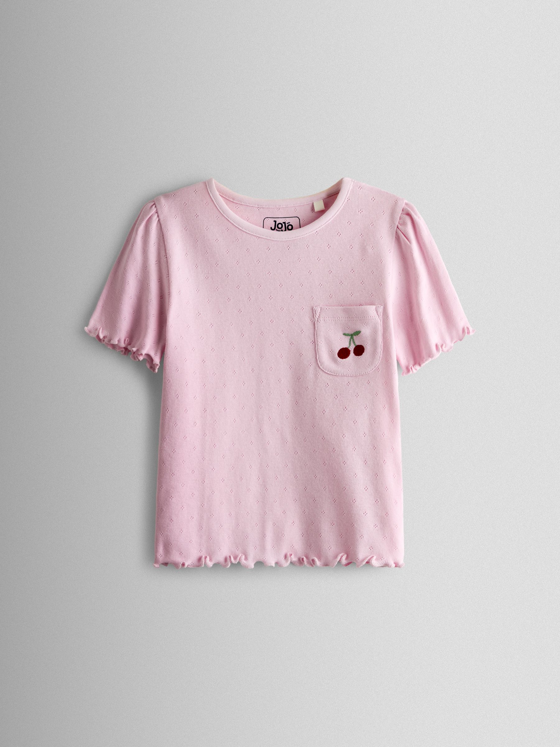 Light Pink Cherry Pointelle Pretty Pyjamas - Image 3 of 7