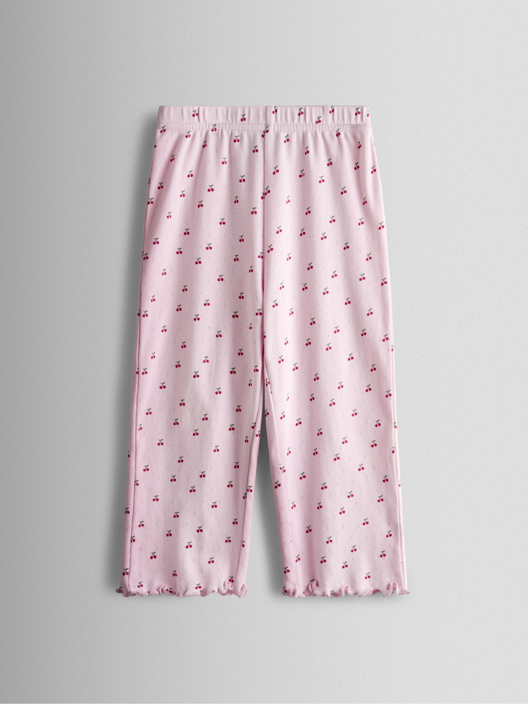 Light Pink Cherry Pointelle Pretty Pyjamas - Image 5 of 7