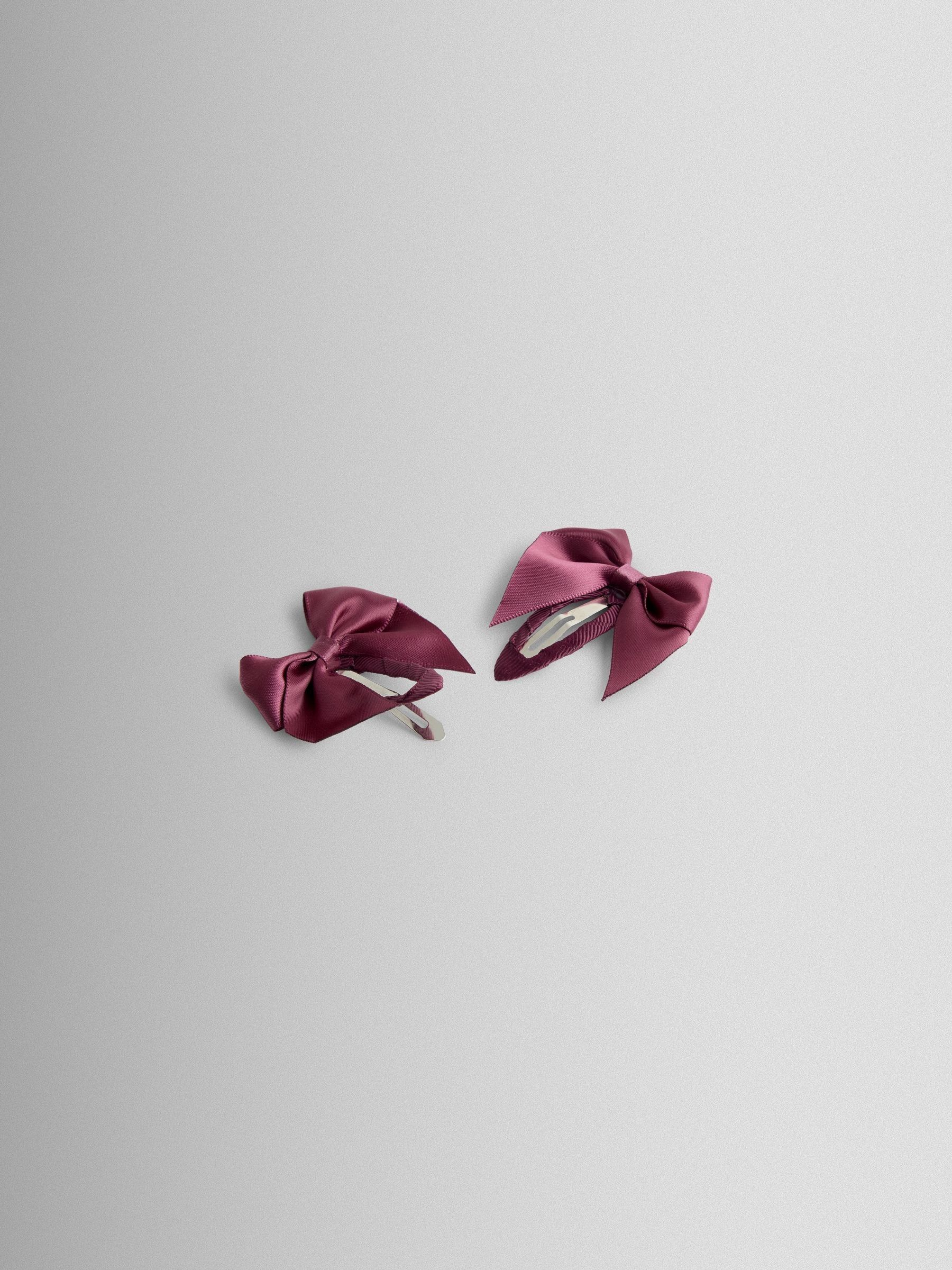 Burgundy Satin Bow Clips 2 Pack - Image 3 of 3 Burgundy Satin Bow Clips 2 Pack - Image 3 of 3