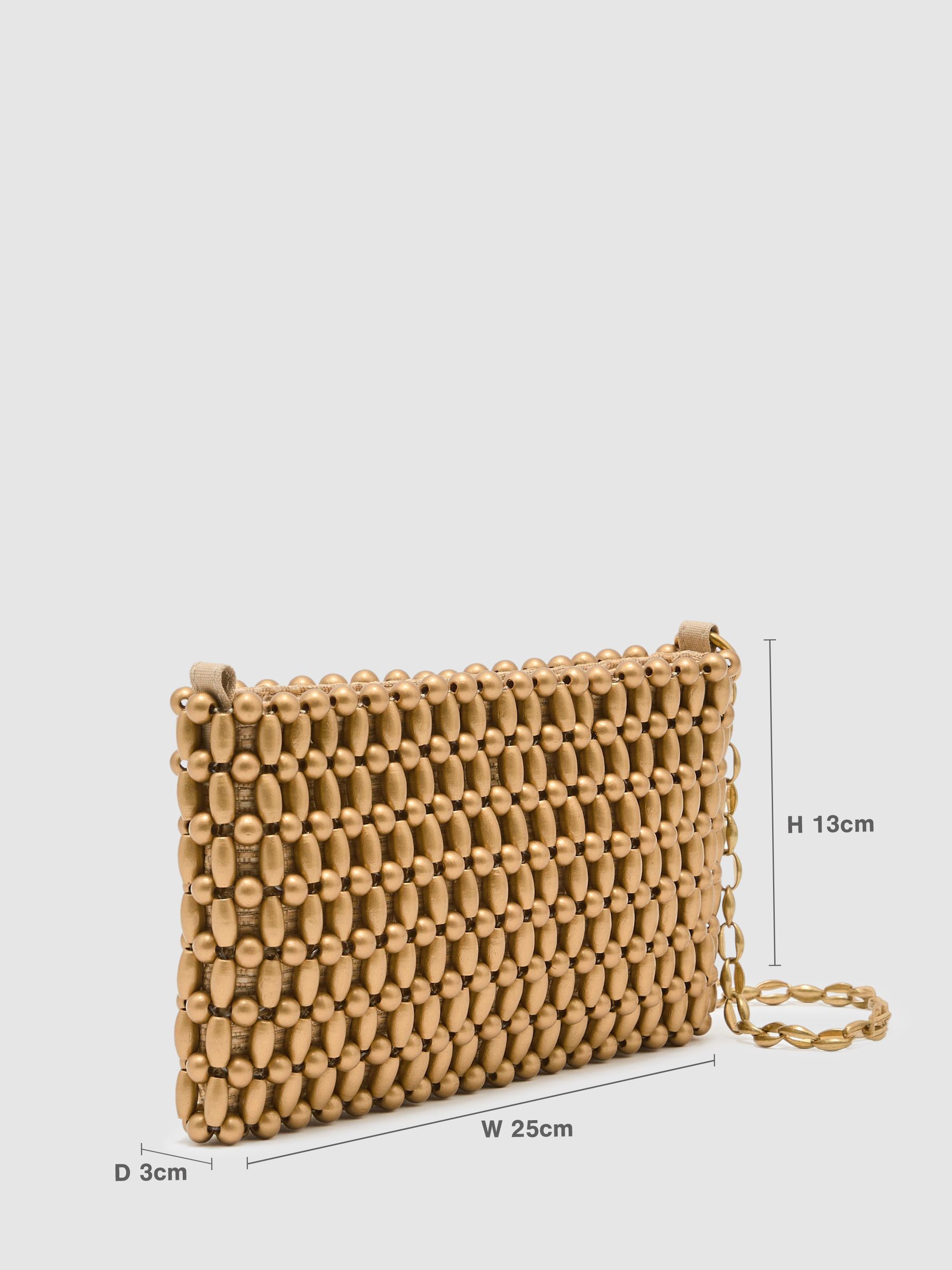 Beaded Shoulder bag in Gold - image 4