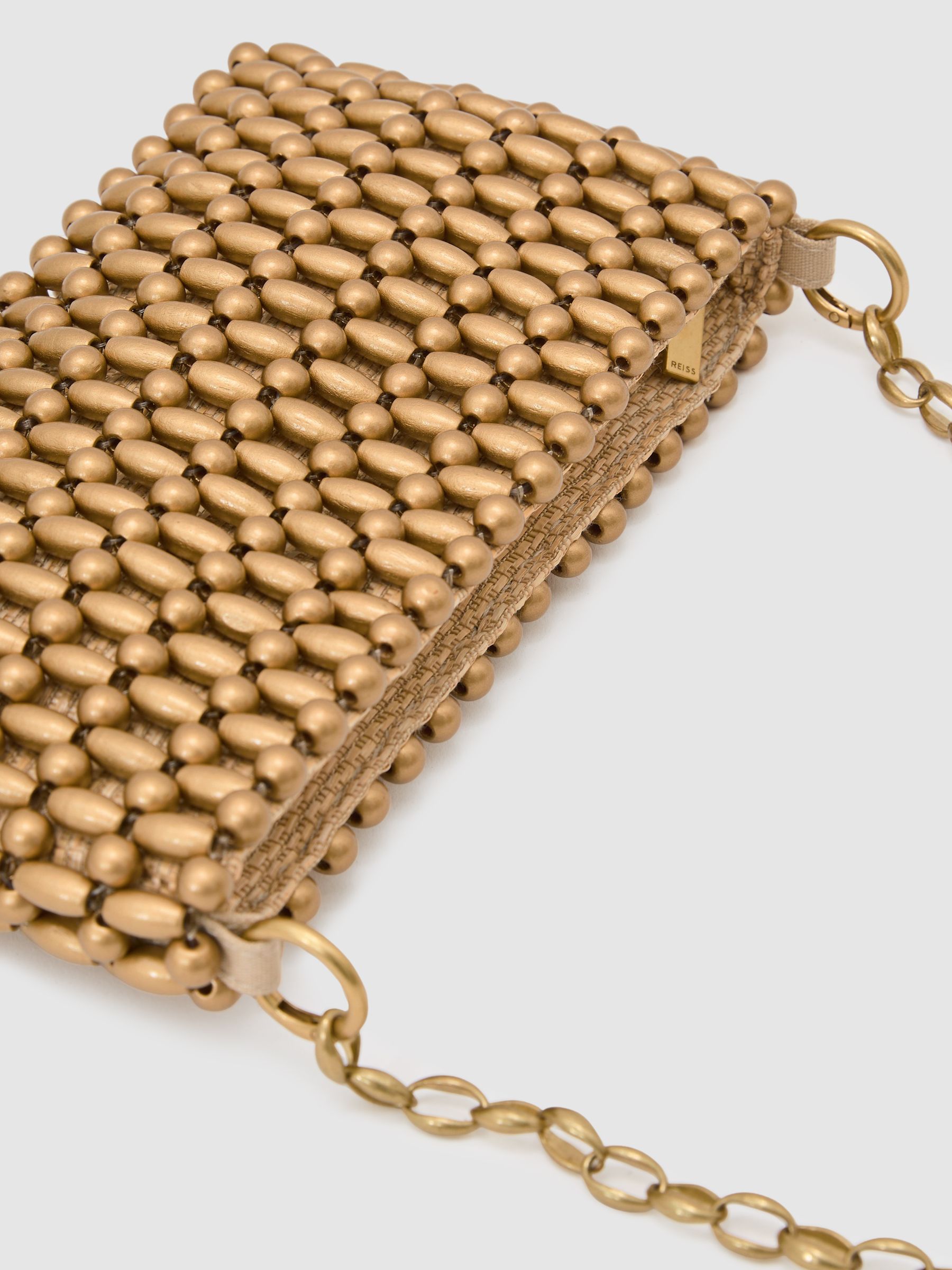 Beaded Shoulder bag in Gold - Image 5 of 6